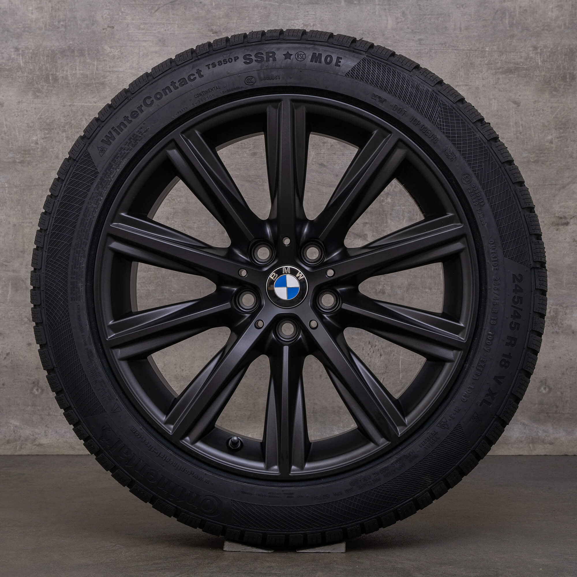Original BMW 5-serie vinterhjul 18-tommers G30 G31 felger styling 684 6874441 svart matt