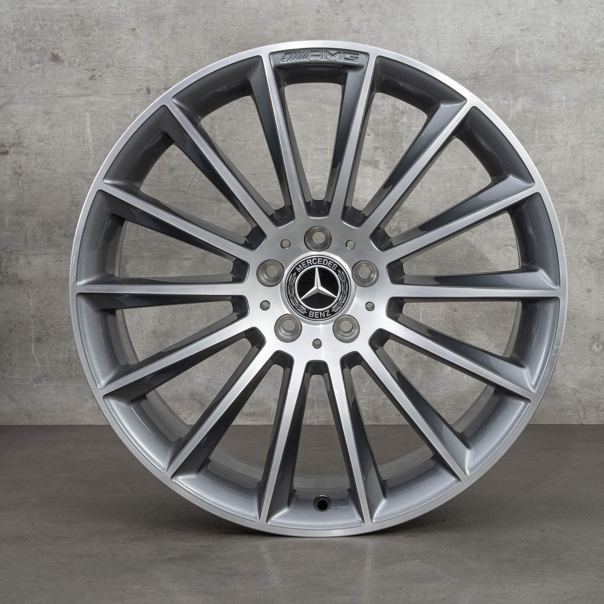 Original Mercedes Benz CLS AMG fælge 20 tommer W257 C257 A2574011900 A2574012000 himalaya grey glossy turned NEW