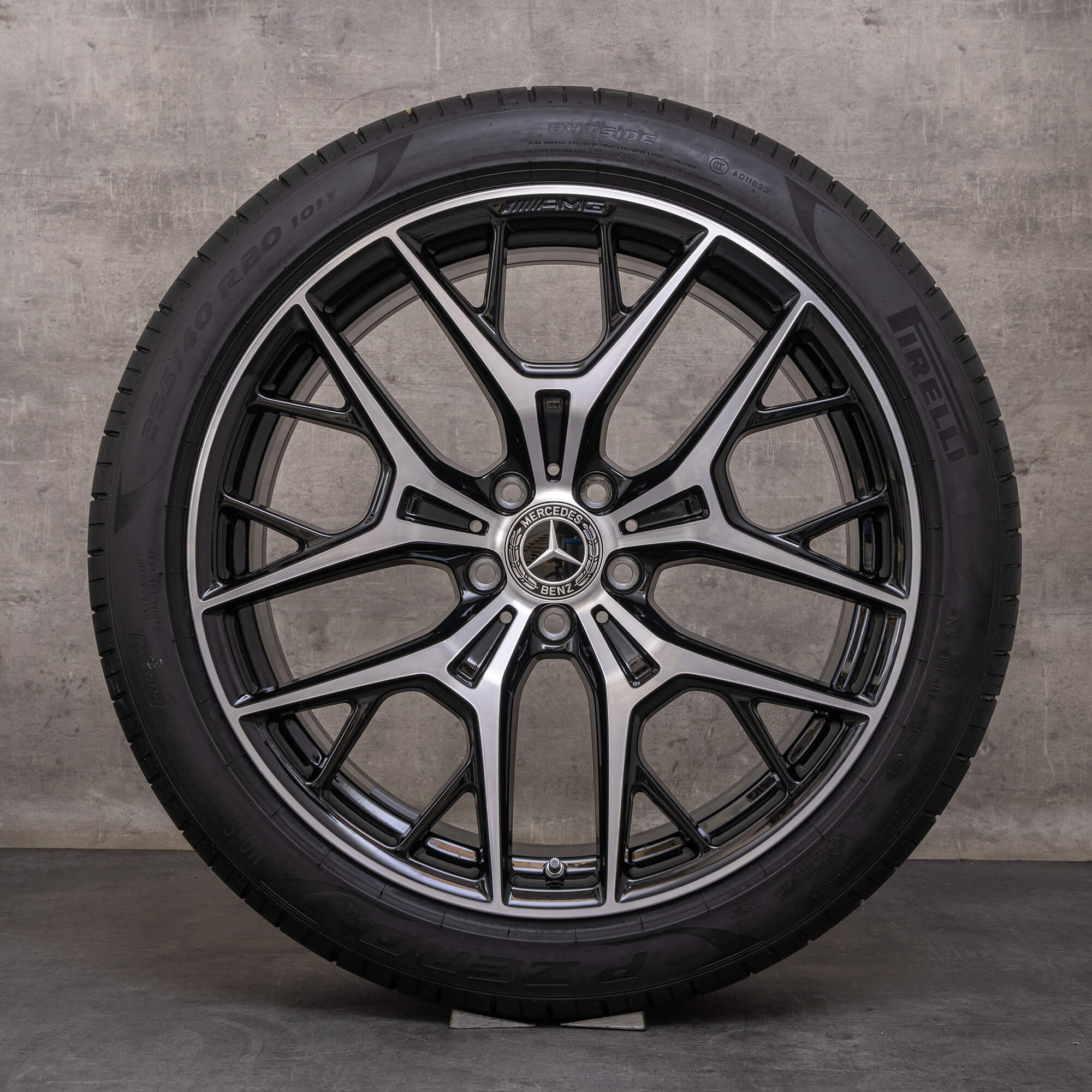 Originale Mercedes Benz E-Klasse AMG fælge 20 tommer S214 Estate All-Terrain sommerhjul A2144011800 A2144015500 sort blank drejet