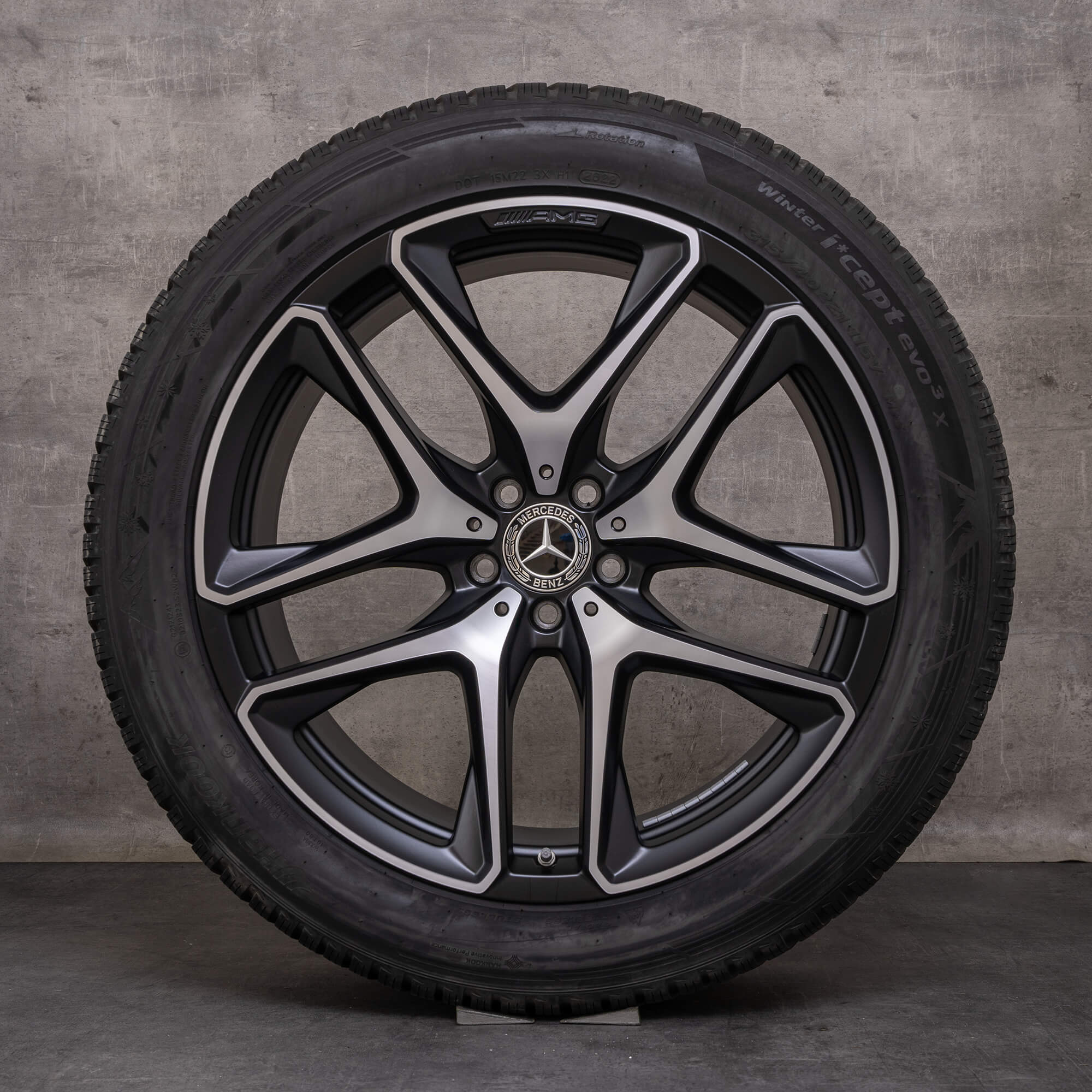 Genuine Mercedes Benz GLE 53 63 AMG 4Matic+ Winterrder 21 inch X167 C167 Hybrid Jante A1674014200 A1674014300 negru mat lucios întors