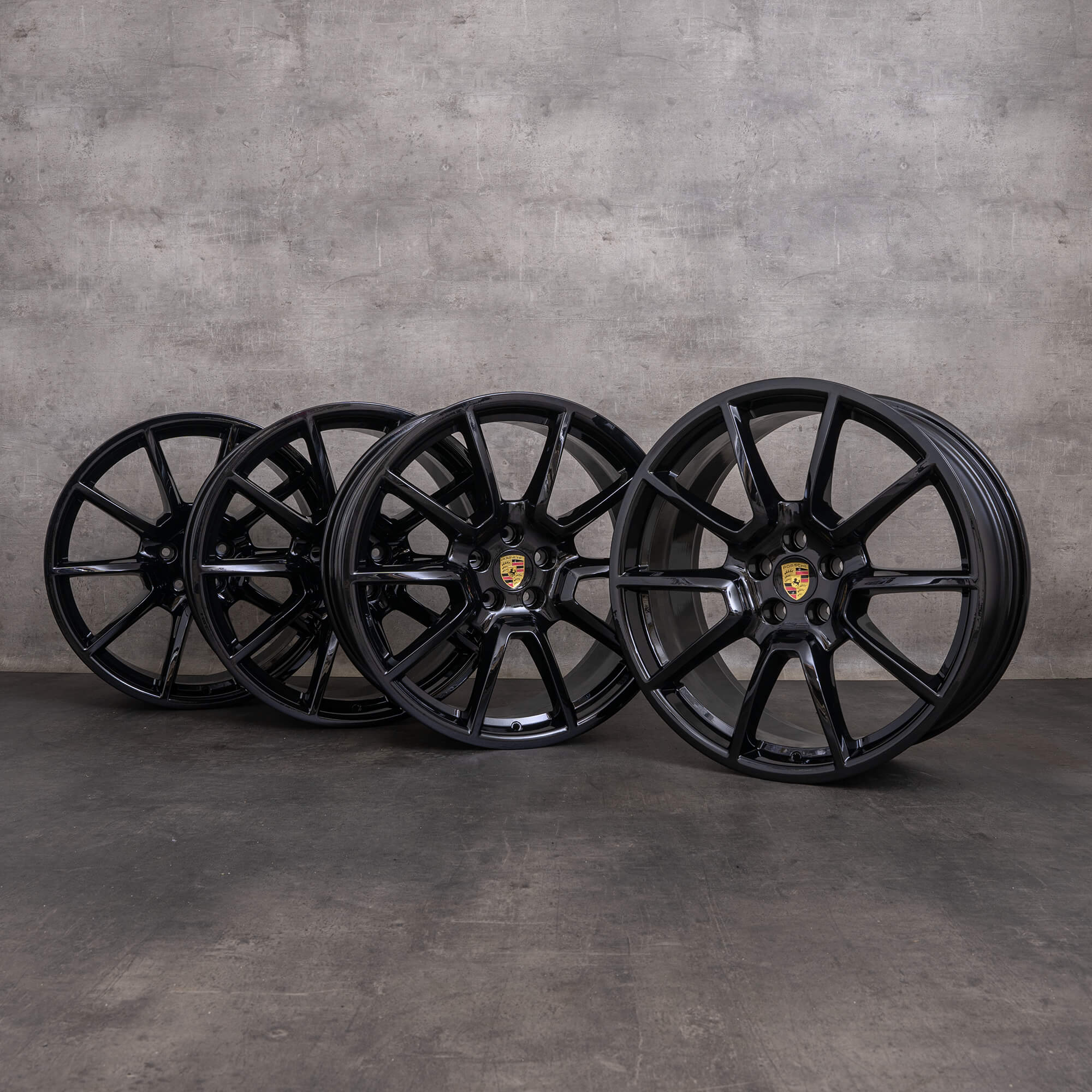 Originale Porsche Macan II felger 20 tommer 95B601025BH 95B601025BJ svart blank