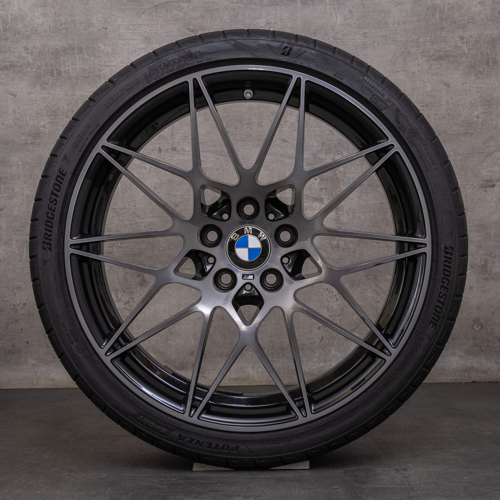Jantes originais BMW M3 M4 de 20 polegadas F80 F82 F83 jantes verão styling 666 M 2287500 2287501 preto brilhante torneado