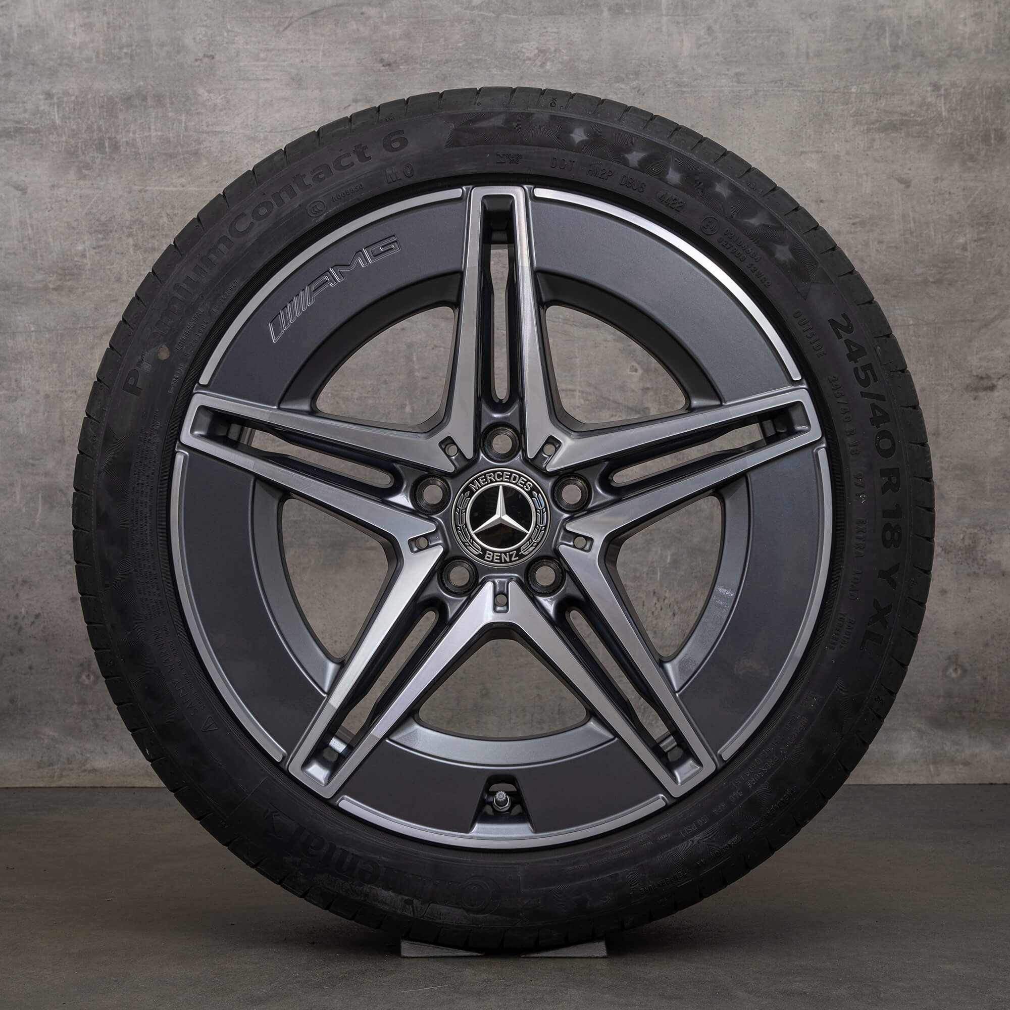 OEM Mercedes Benz C-Class AMG rims 18 inch W206 S206 summer wheels A2064011700 A2064011800 himalaya gray glossy turned