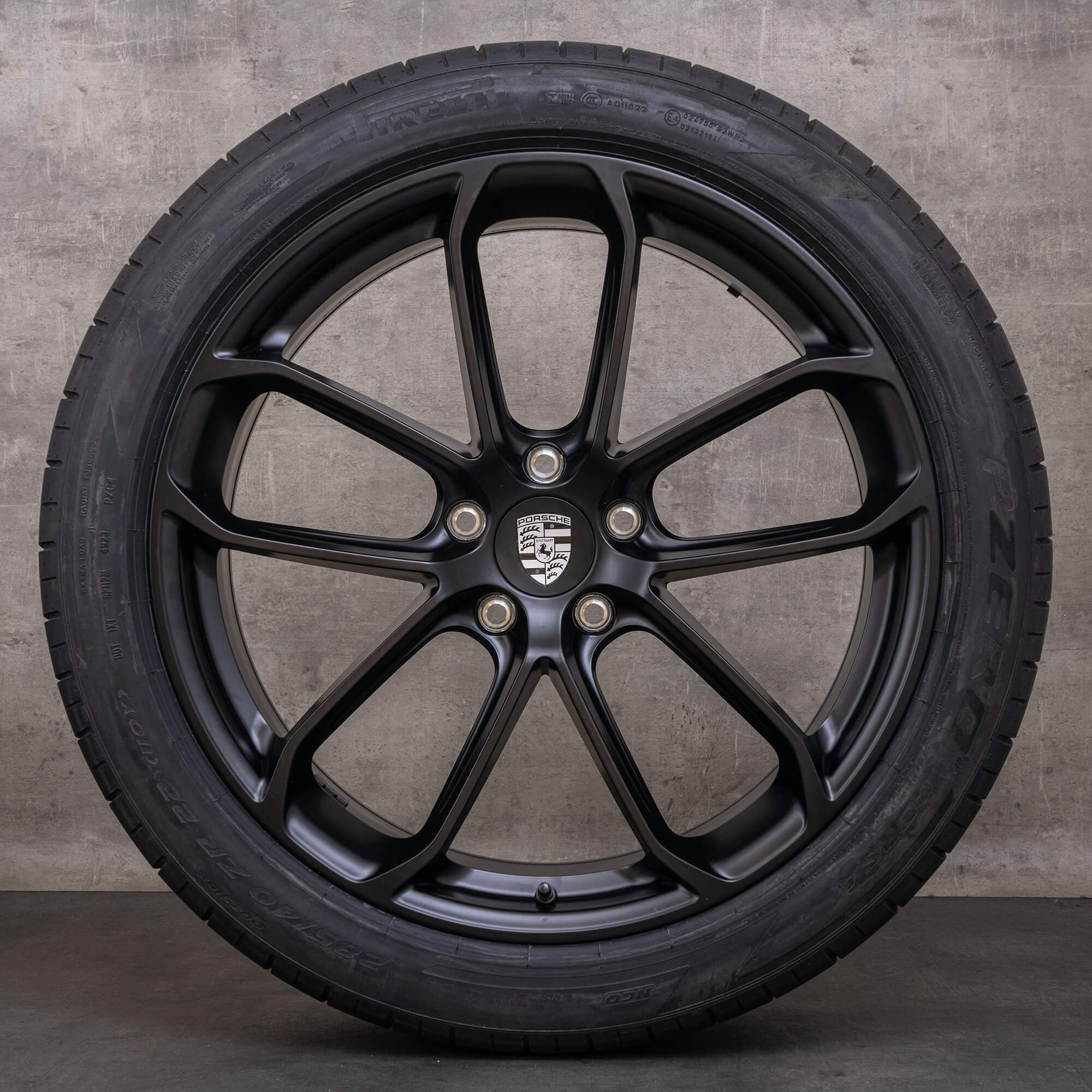 Original Porsche Cayenne Coupe E3 II 22 Zoll Sommerräder 9Y3 GT Felgen Black Satin 9Y3601025CC NEU