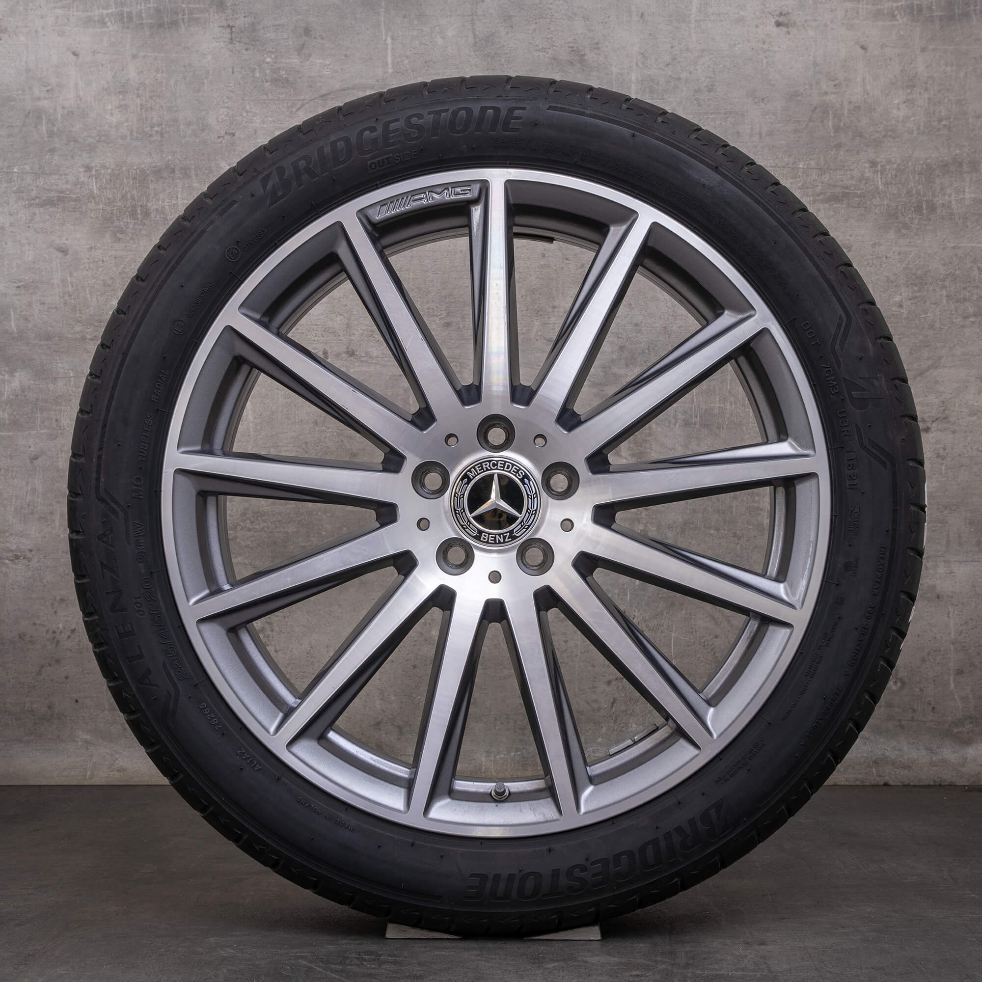 Orijinal Mercedes Benz GLA GLB AMG kış jant lastik 20 inç H247 X247 jantlar A2474011600 himalaya gri parlak tornalanmış