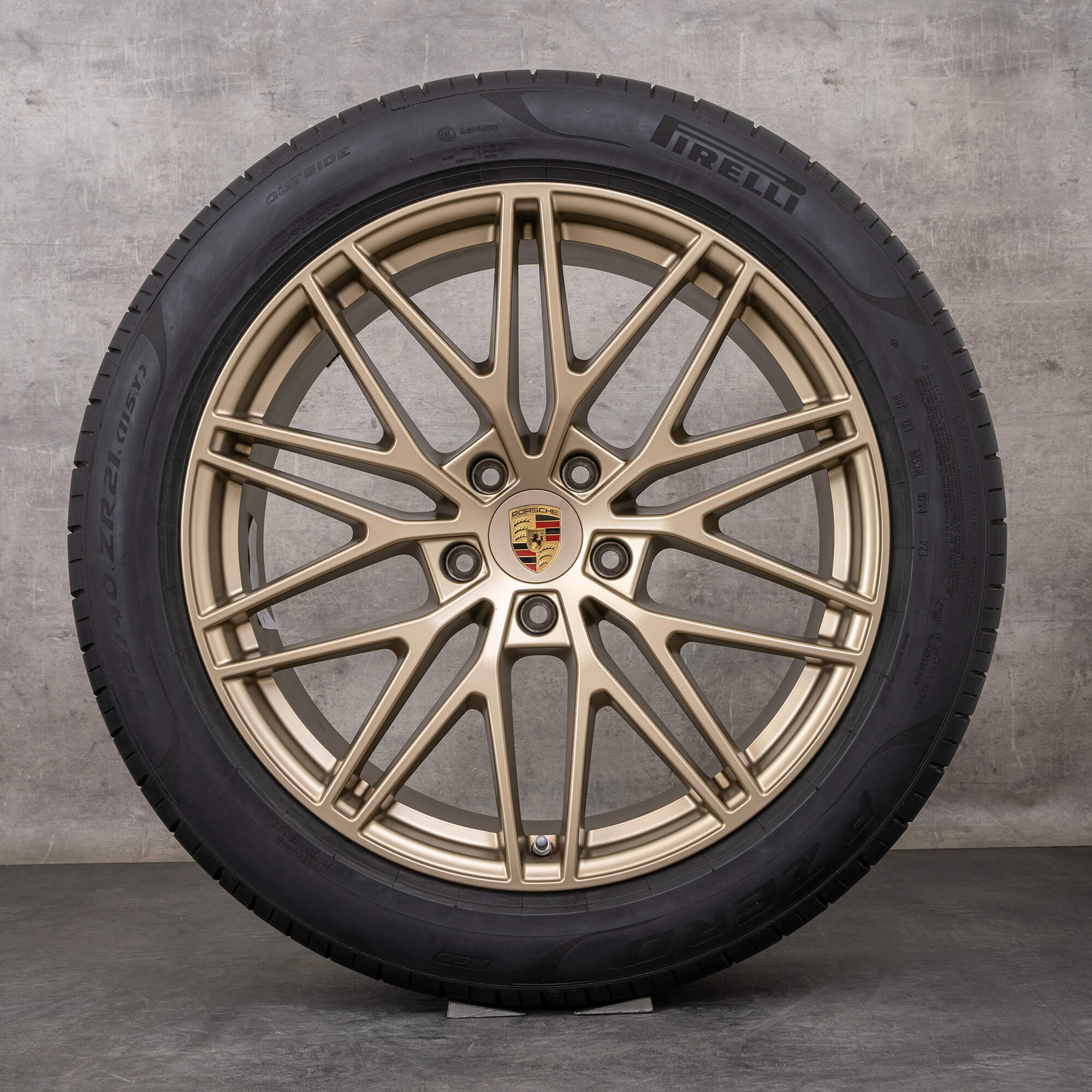 Original Porsche Cayenne Coupe Felgen 21 Zoll 9YA Sommerräder RS Spyder 9Y0601025ET 9Y3601025CS neodyme matt