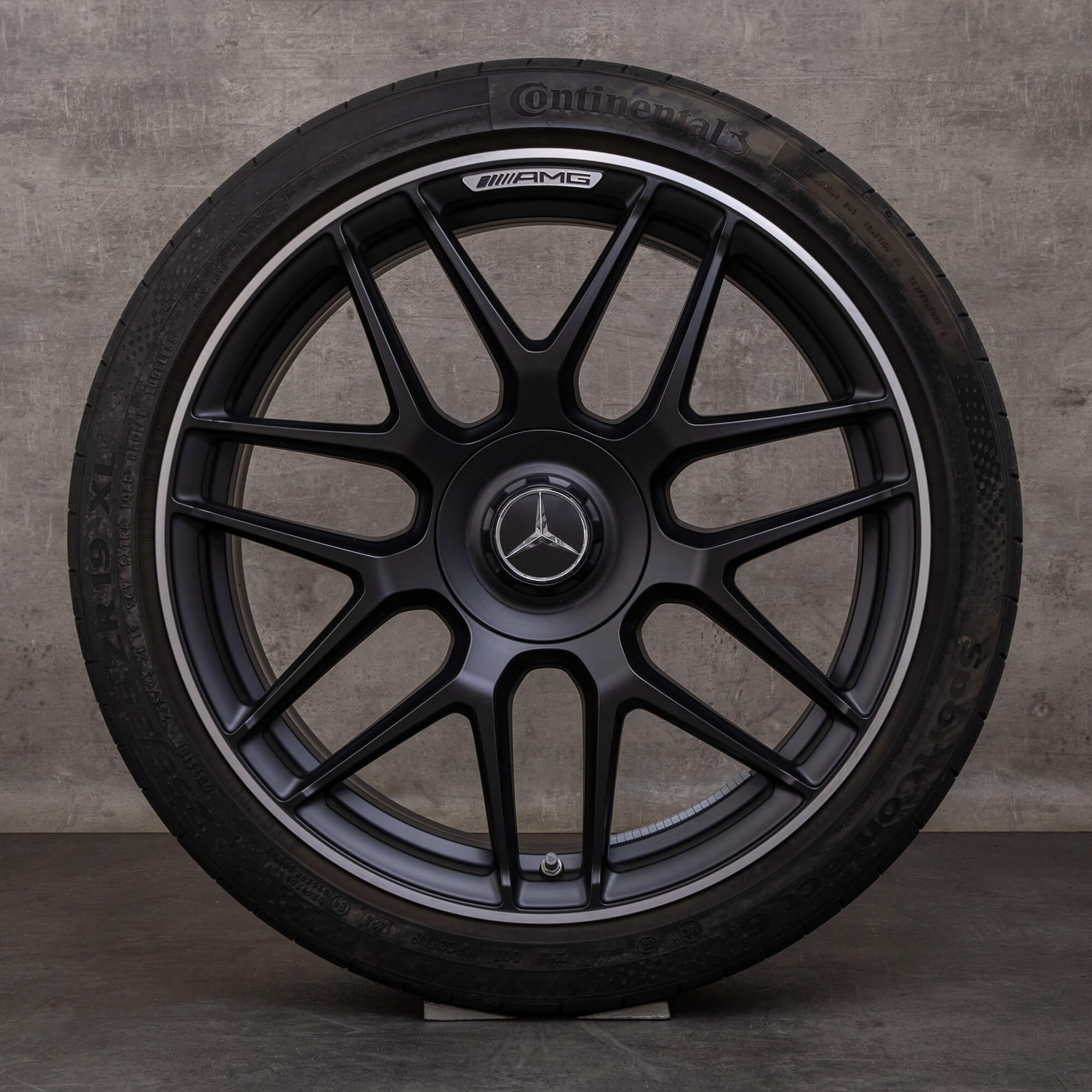 Original letní kola Mercedes Benz CLA 45 & S AMG 19 palců C118 X118 A1774012400 černé matné lesklé soustružené