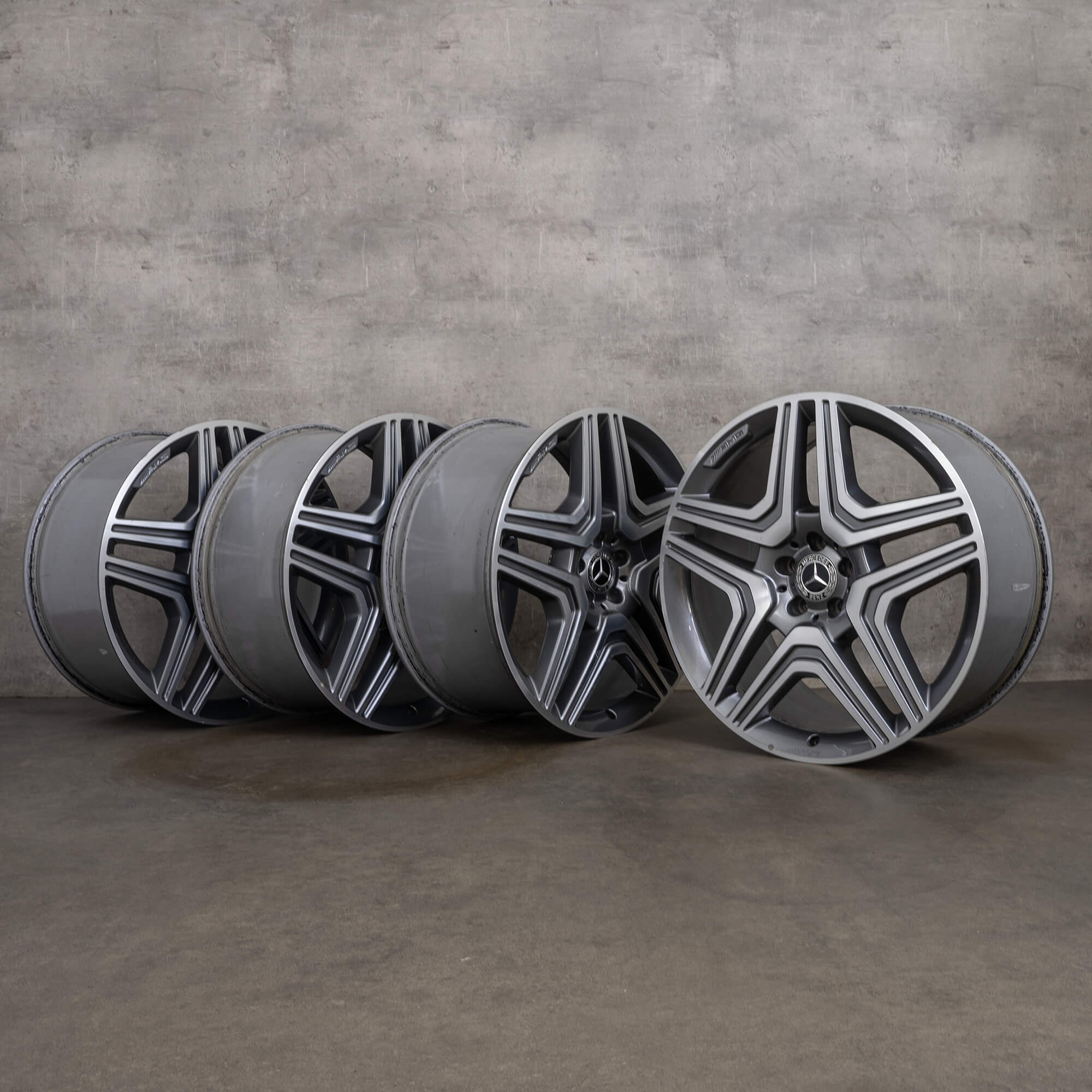 Original Mercedes Benz ML Classe M 63 AMG Jantes 21 pouces W166 A1664012302 himalaya grey brillant