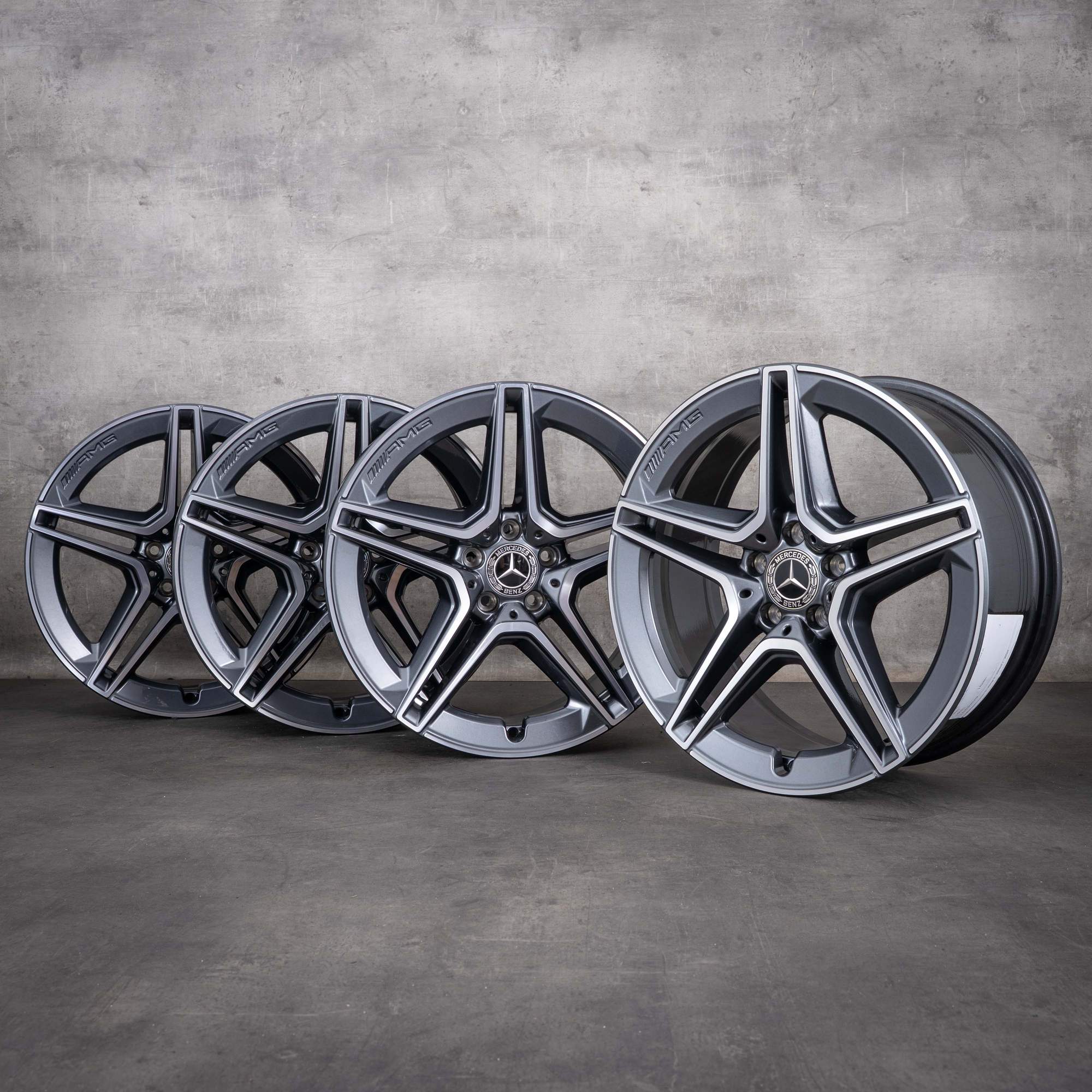 Jante originale Mercedes-Benz Clasa S AMG de 19 inci W223 X223 V223 A2234011300 culoare „Himalaya Grey” diamantate