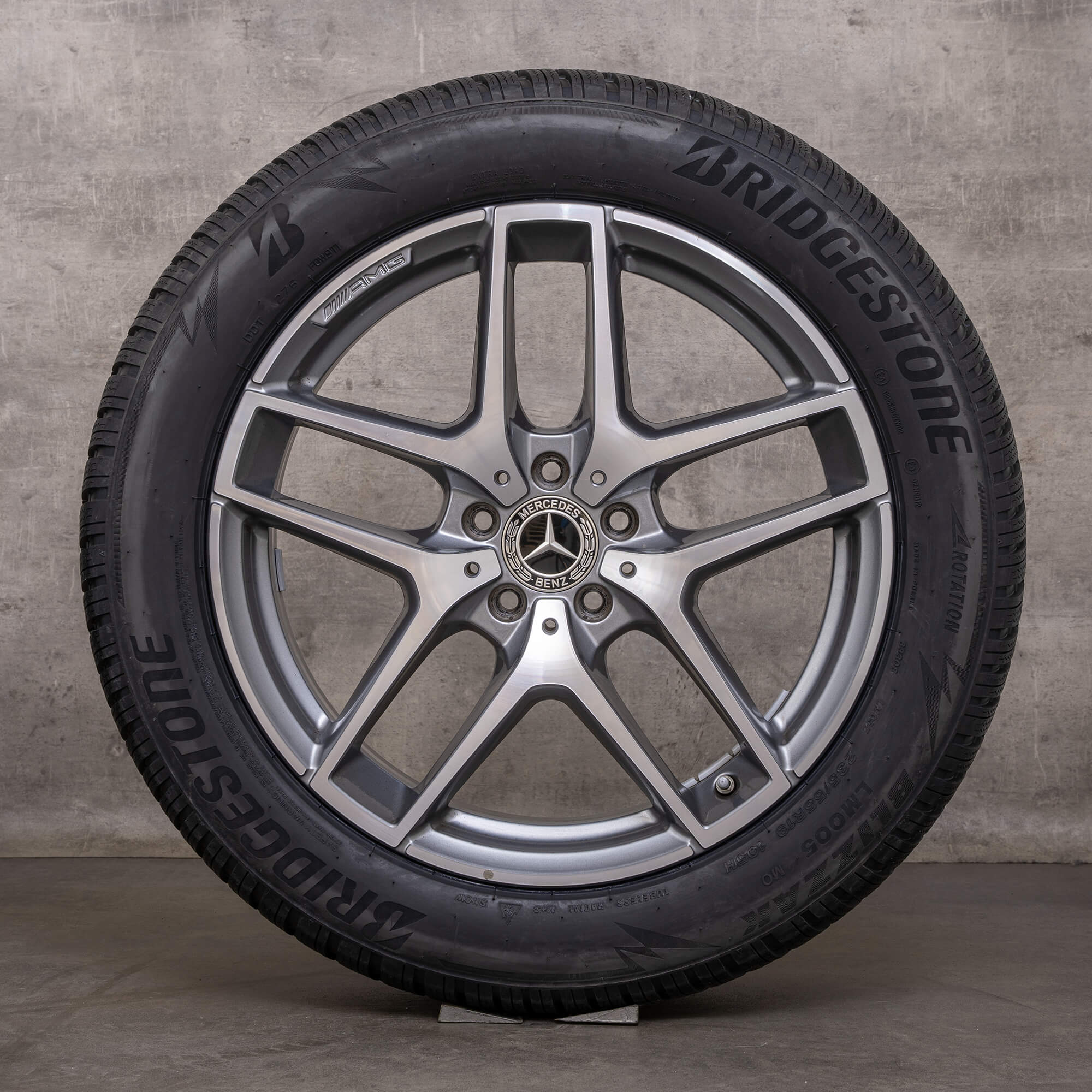 Orijinal Mercedes Benz GLC & 43 AMG Winterrder 19 inç C253 X253 jantlar A2534011800 himalaya gri parlak tornalanmış