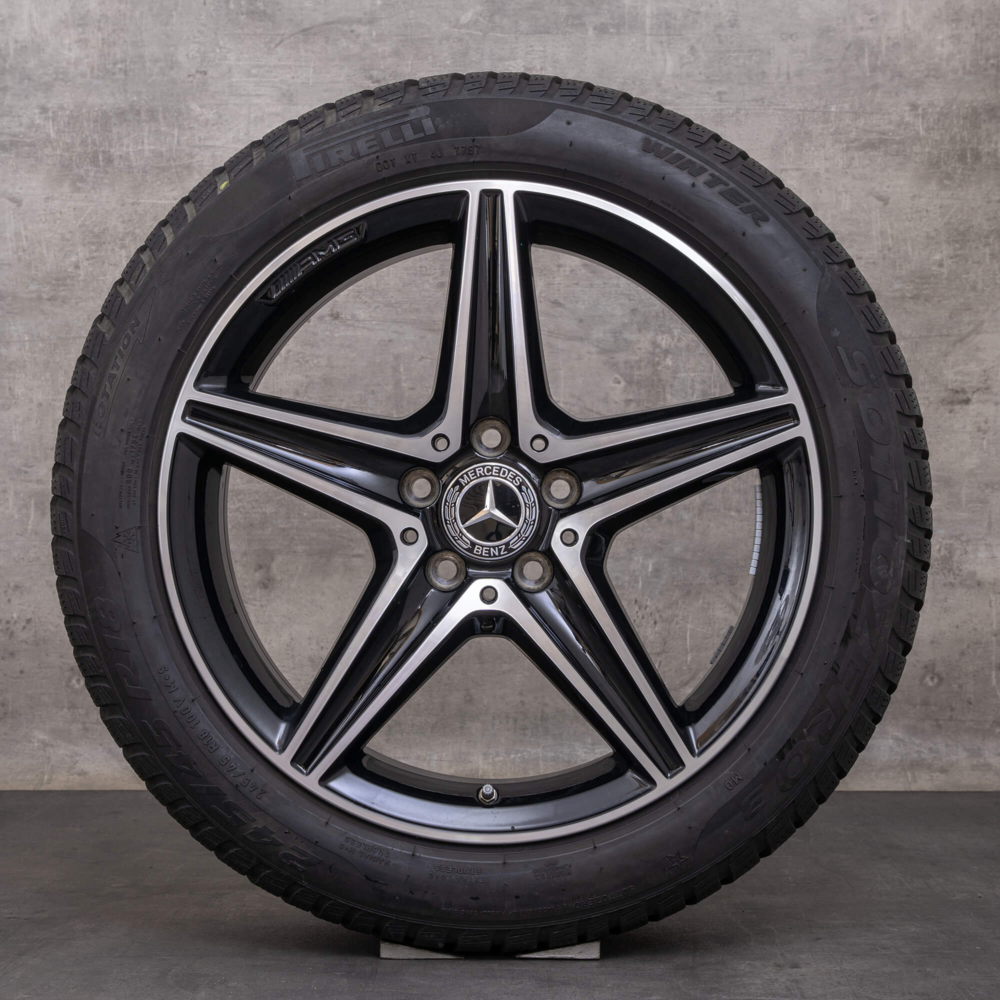 Orijinal Mercedes Benz E-Serisi AMG kış jant lastik 18 inç W213 S213 A238 C238 E300 jantlar A2134011800 A2134011900 siyah parlak tornalı