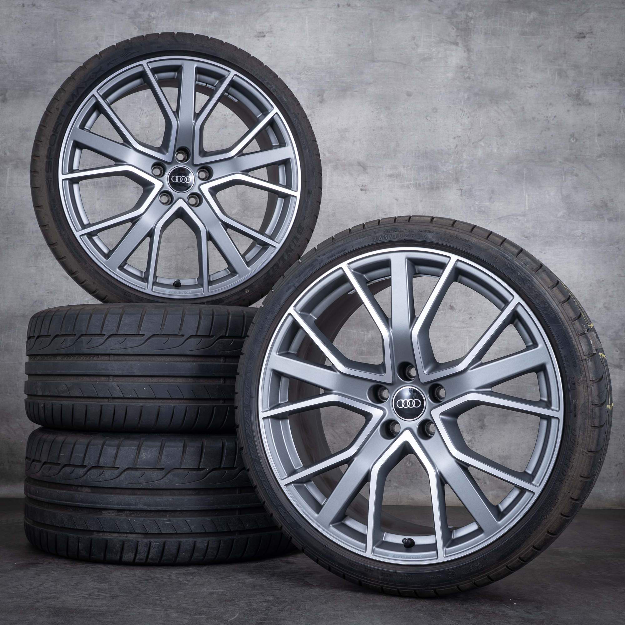 Alkuperäiset Audi A5 S5 vanteet 20 tuuman F5 8W B9 kesäpyörät 8W0601025EG titan matta kiillotettu