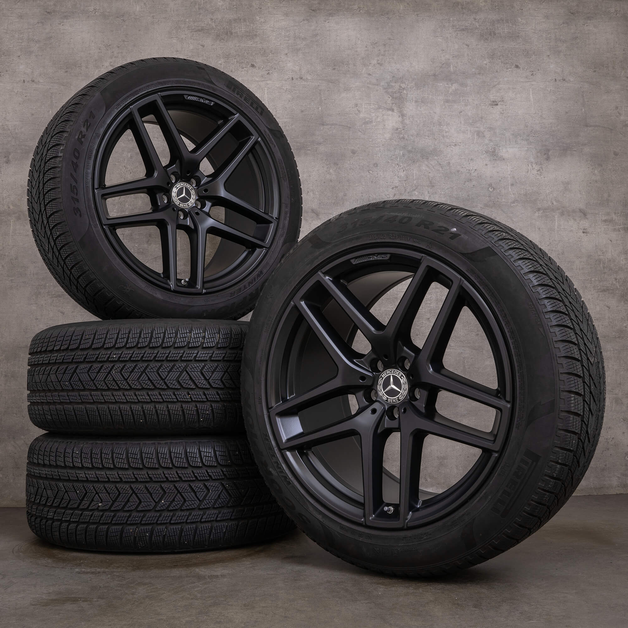 Originale Mercedes Benz GLE & 43 AMG vinterhjul 21 tommer C292 Coupe fælge A2924012900 A2924011700 sort satin finish