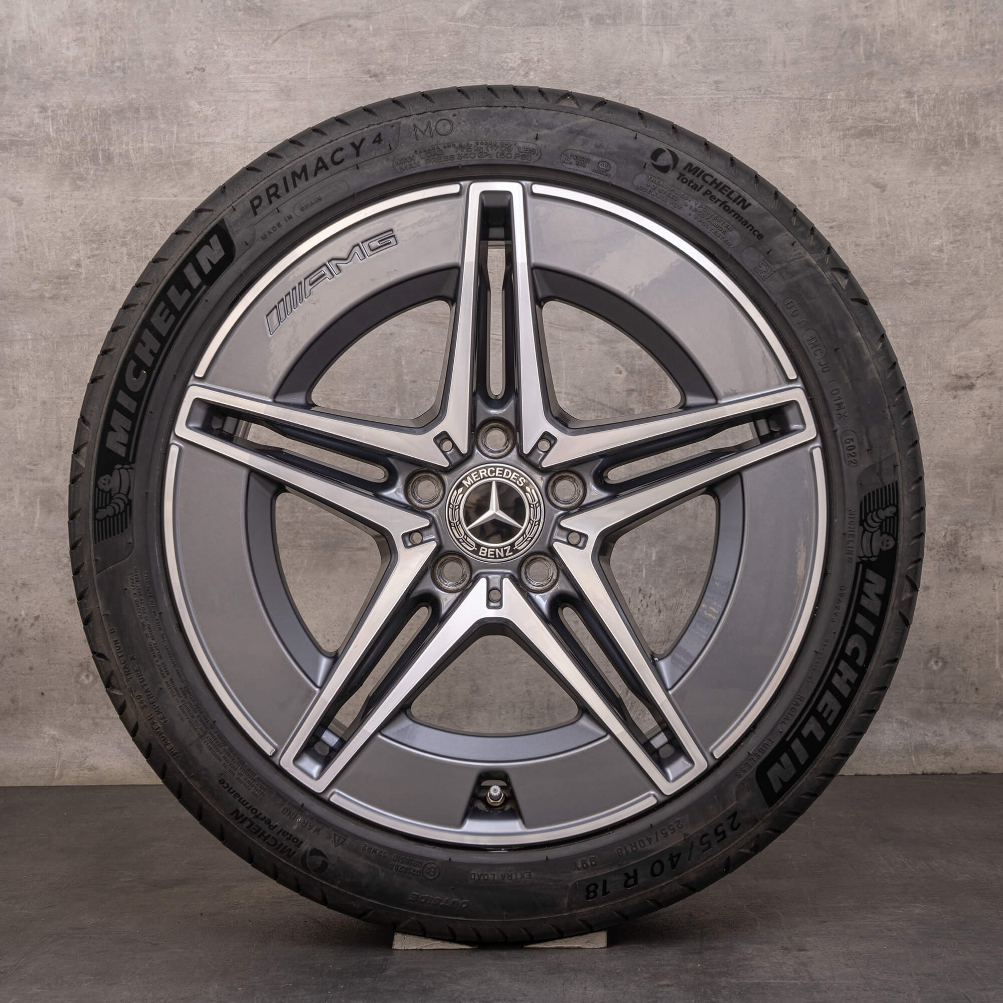 Alkuperäiset Mercedes Benz C-sarjan Hybridit-vanteet 18 tuuman W206 S206 C300e C300de C400e kesäpyörät A2064017600 A2064016600 himalajanharmaa UUTUUS