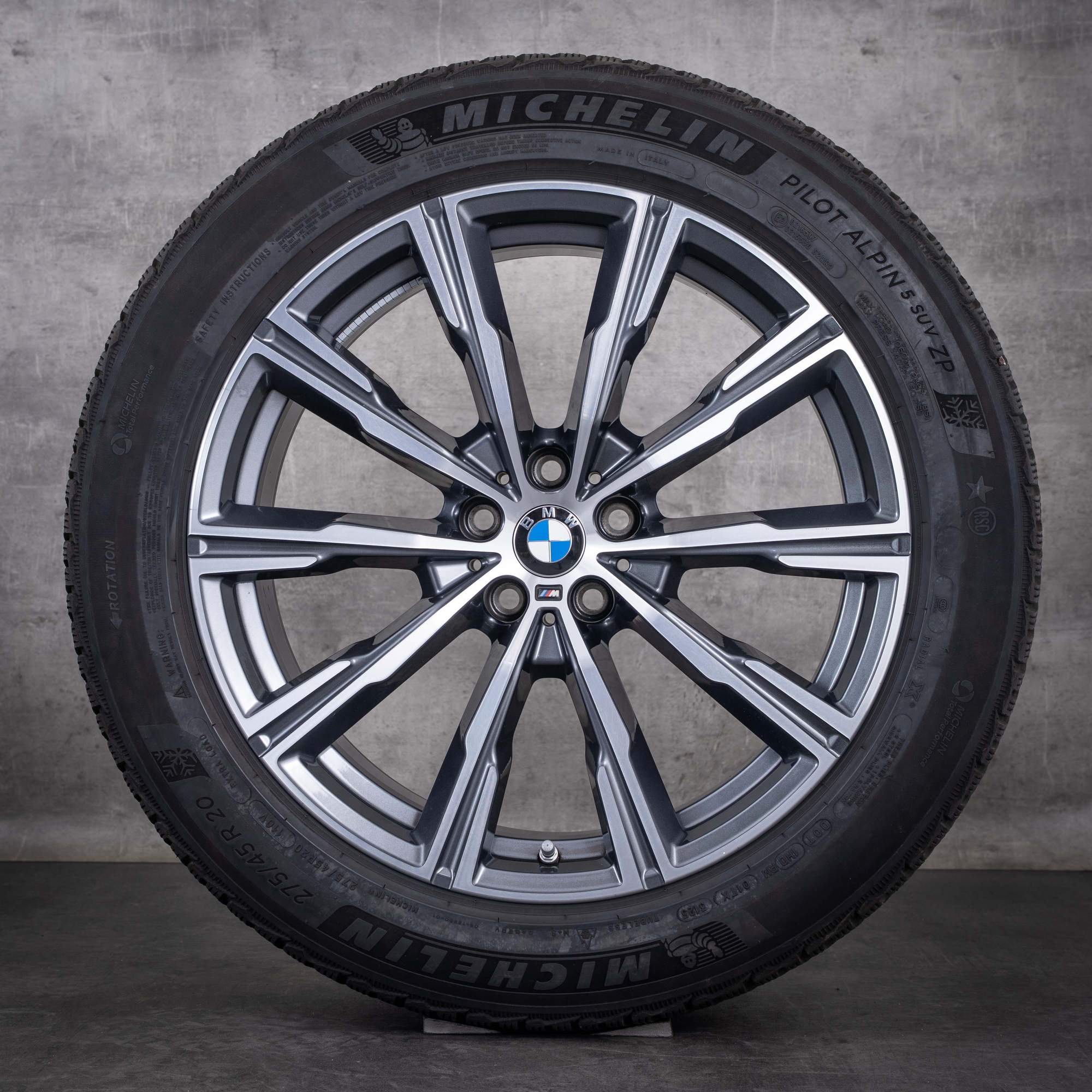 Ruote invernali originali BMW X5 X6 da 20 pollici G05 G06 modello Styling 740 M codice 8071996 colore Orbit Grey finitura diamantata