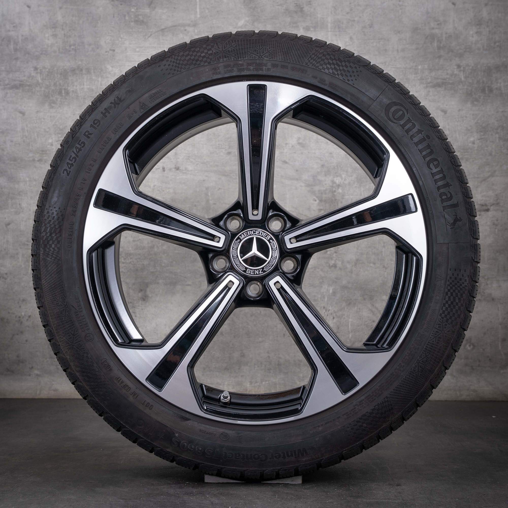 Original Mercedes Benz E-Klasse Winterräder 19 Zoll W214 S214 Felgen A2144013600 schwarz glanzgedreht