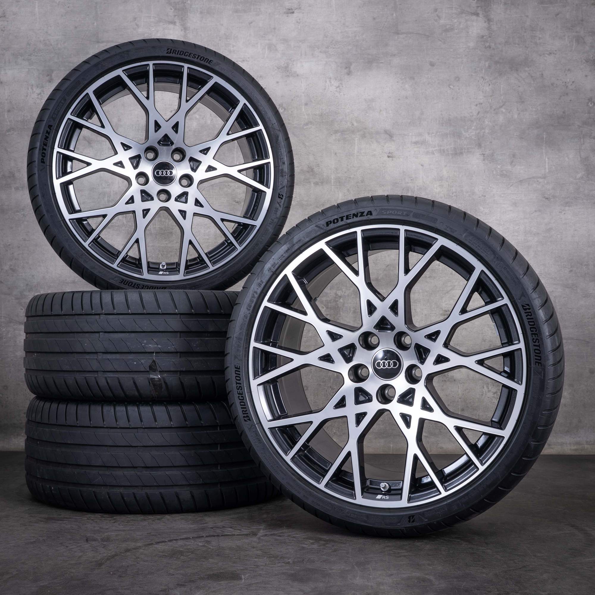 Original Audi RS3 Felgen 19 Zoll 8Y Sommerräder 8Y0601025DF 8Y0601025DB granit glanzgedreht