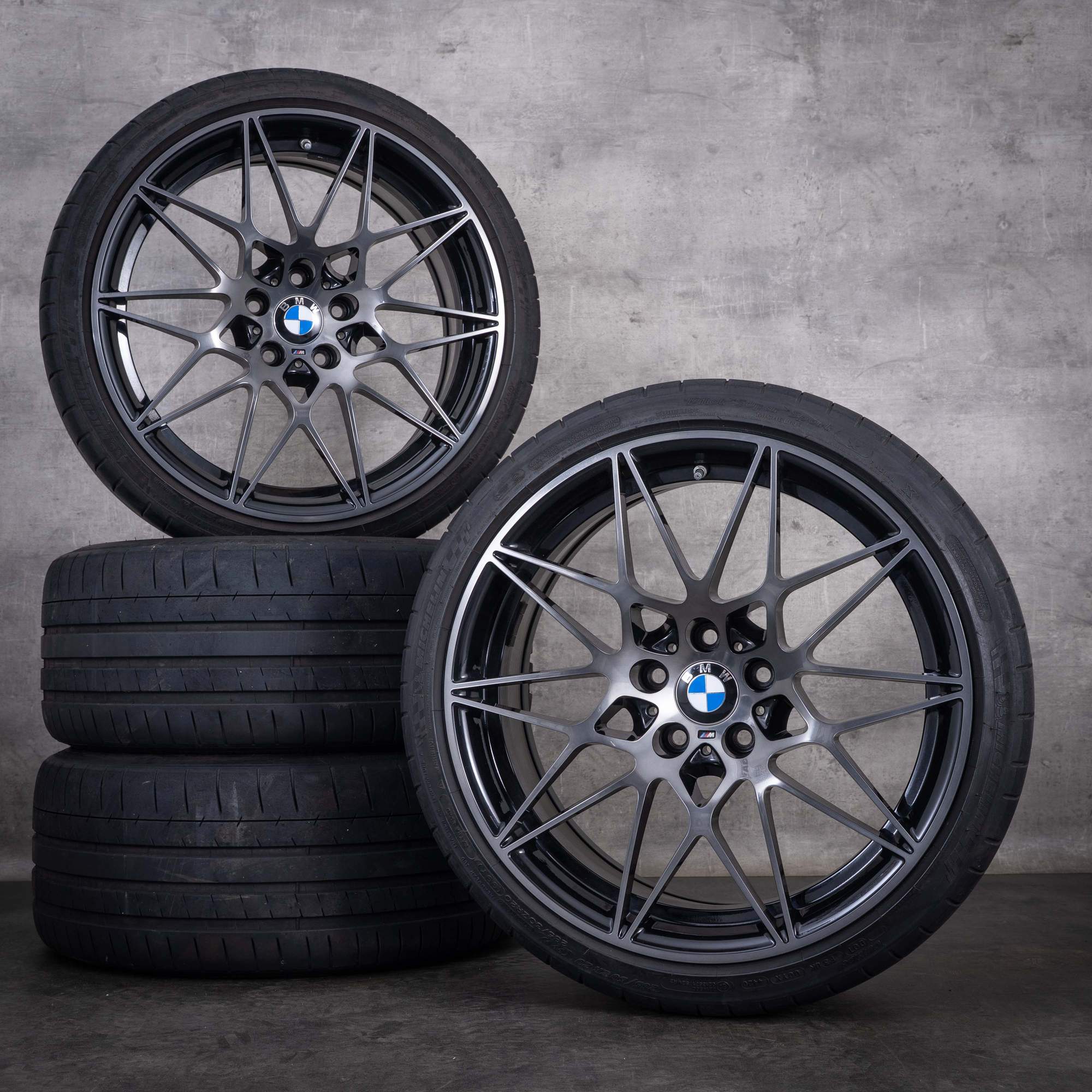 Original BMW X1 X2 Felgen 19 Zoll F48 F39 Sommerräder Styling 722 M 8009759 orbitgrey glanzgedreht