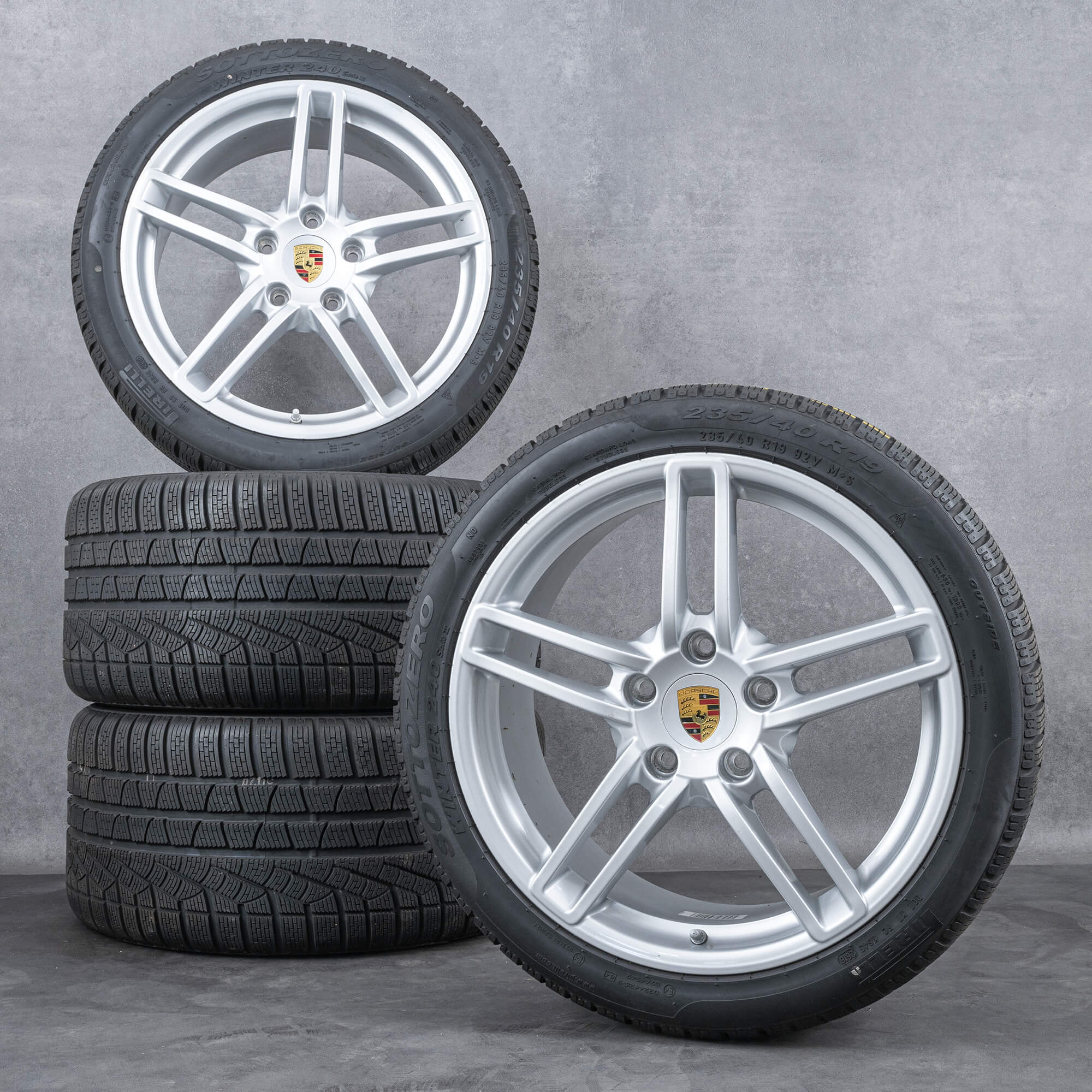 Original Porsche 19 pouces Carrera S 991 I C2 jantes Winterrder pneus d'hiver
