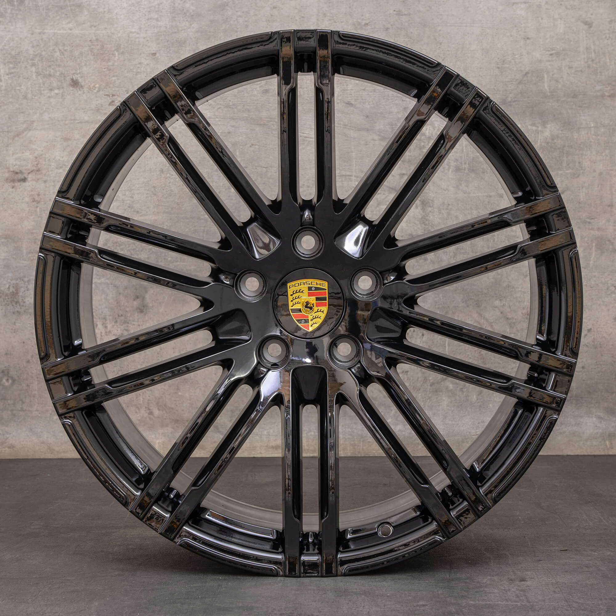Oryginalne felgi Porsche Cayenne 21 cali S 958 Turbo III letnie koła 7P5601025AE czarny błyszczący