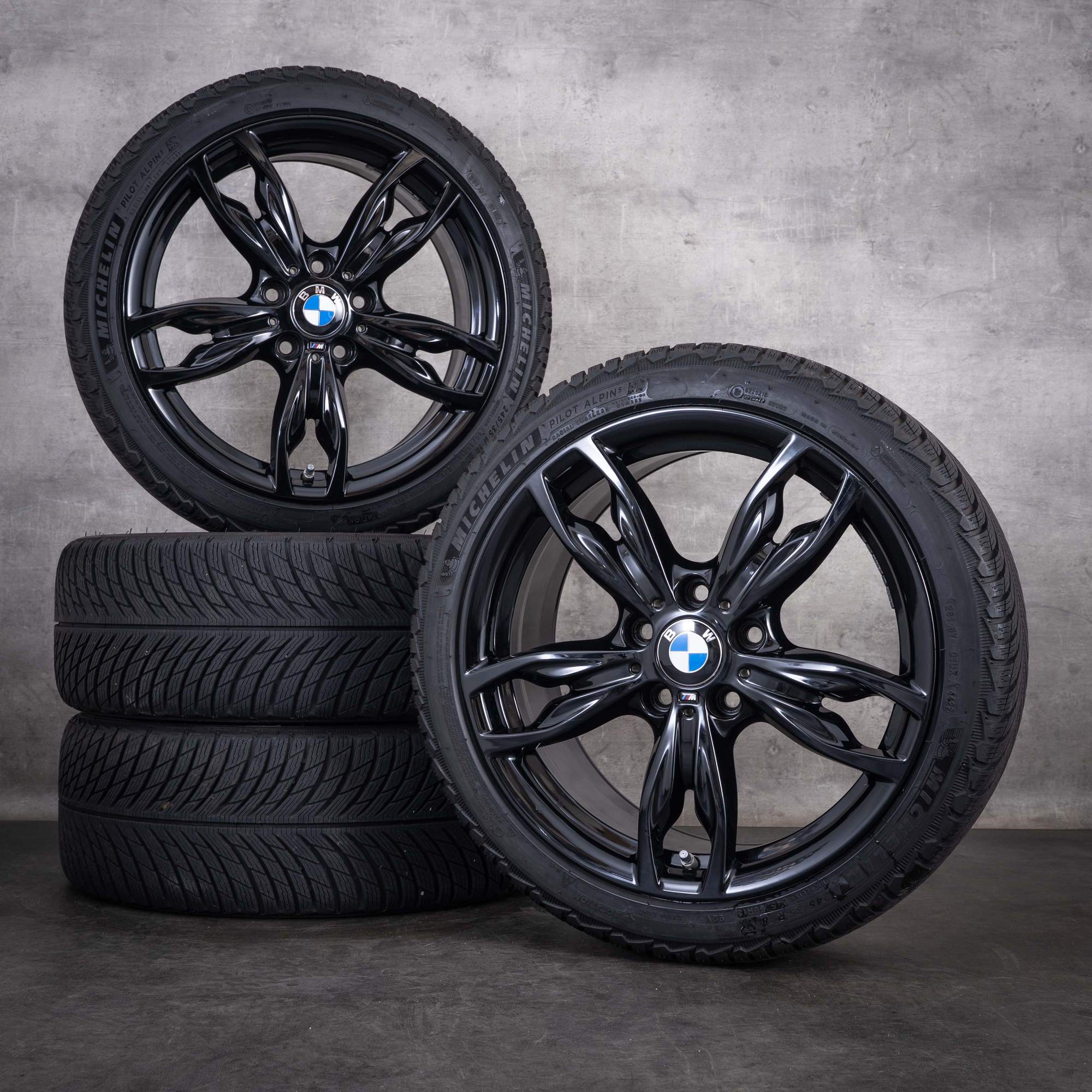 Original BMW 1er 2er Winterräder 18 Zoll F20 F21 F22 F23 Felgen Styling 436 M 7845870 7845871 jet black