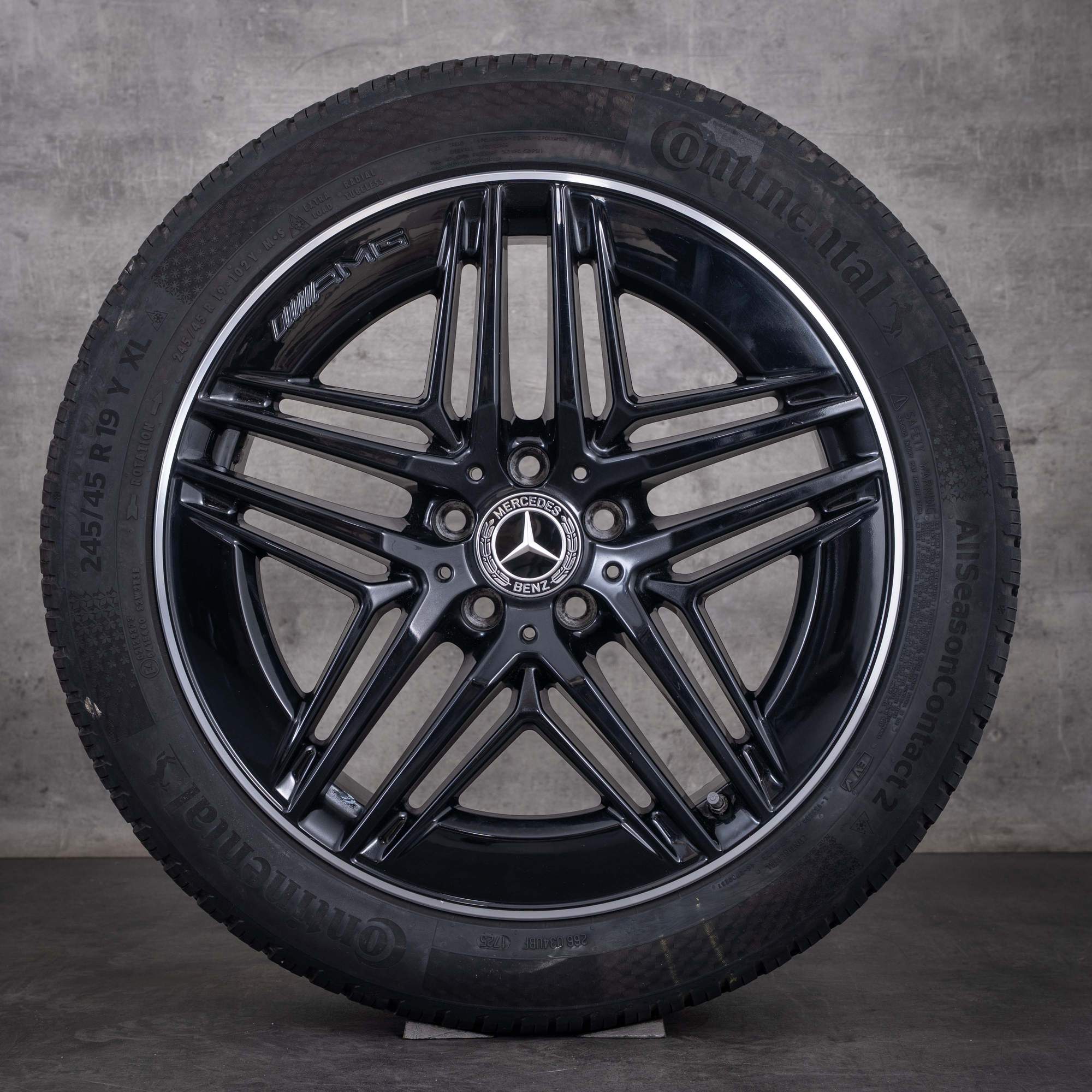 Anvelope originale Mercedes-Benz Clasa V AMG all season, 19 inci, W447, Vito, Viano, jante A4474018000, negre, lustruite