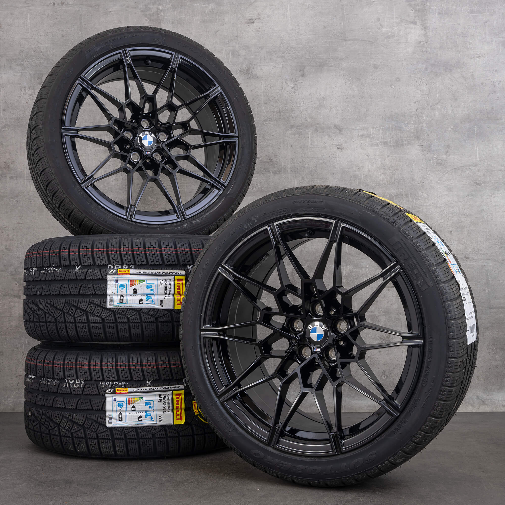 Oryginalne felgi zimowe BMW M2 M3 M4 19 20 cali G87 G80 G81 G82 G83 stylizacja 826 M czarny wysoki połysk