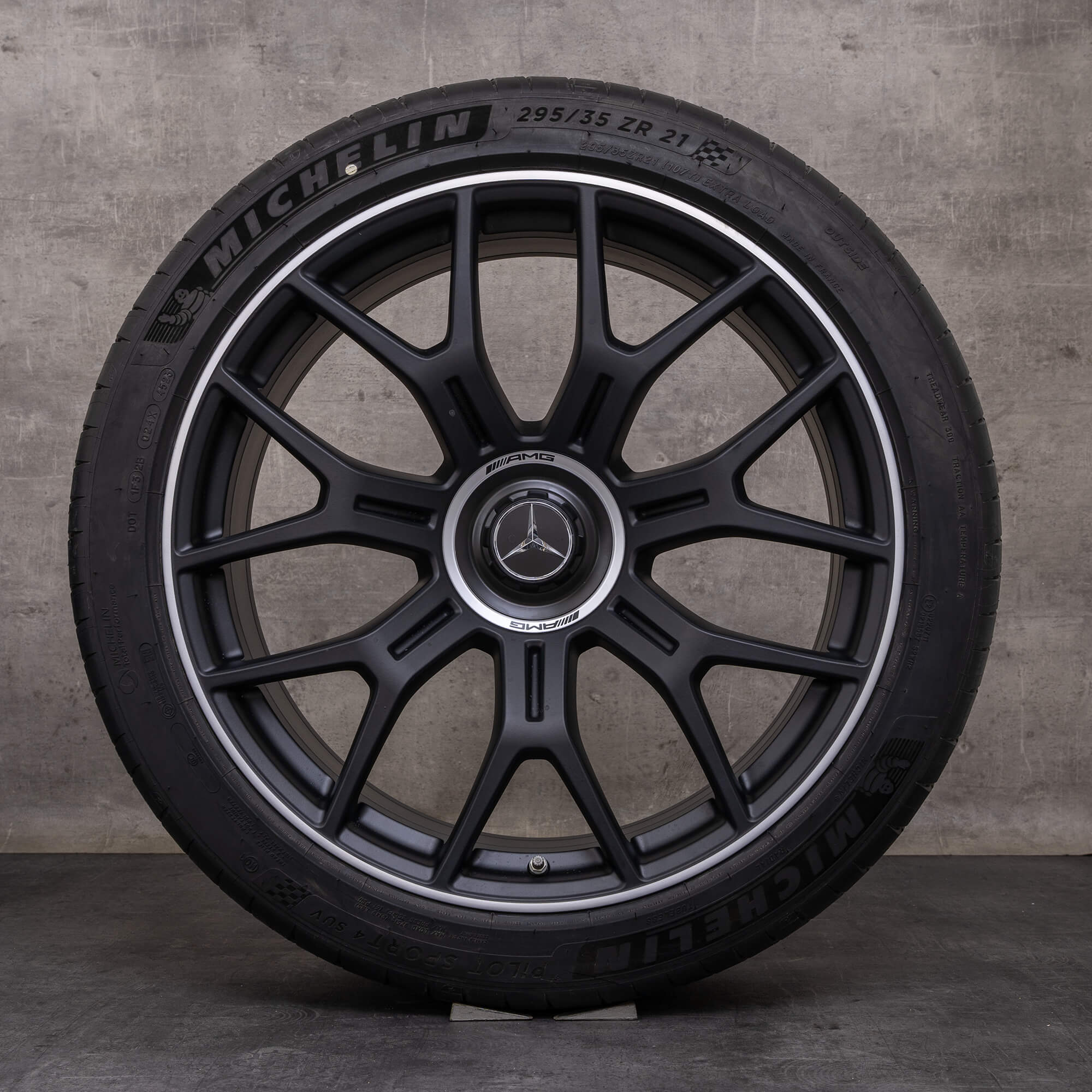 Originale Mercedes Benz GLC 43 4Matic 63S E AMG sommerfelger 21 tommer X254 C254 A2544011600 A2544011700 svart matt høyglansdreide