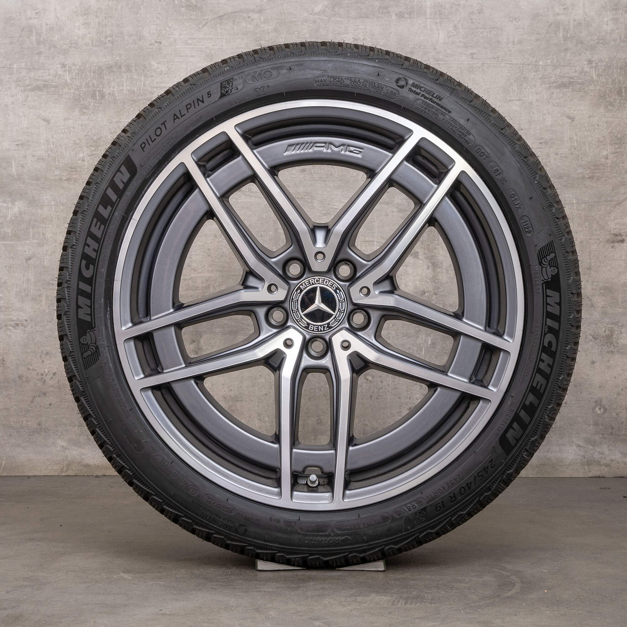 Oryginał Mercedes Benz Klasa E E43 E53 AMG 4Matic koła zimowe 19 cali W213 S213 C238 A238 Felgi A2134016700 A2134016800 himalaya szary Polerowane