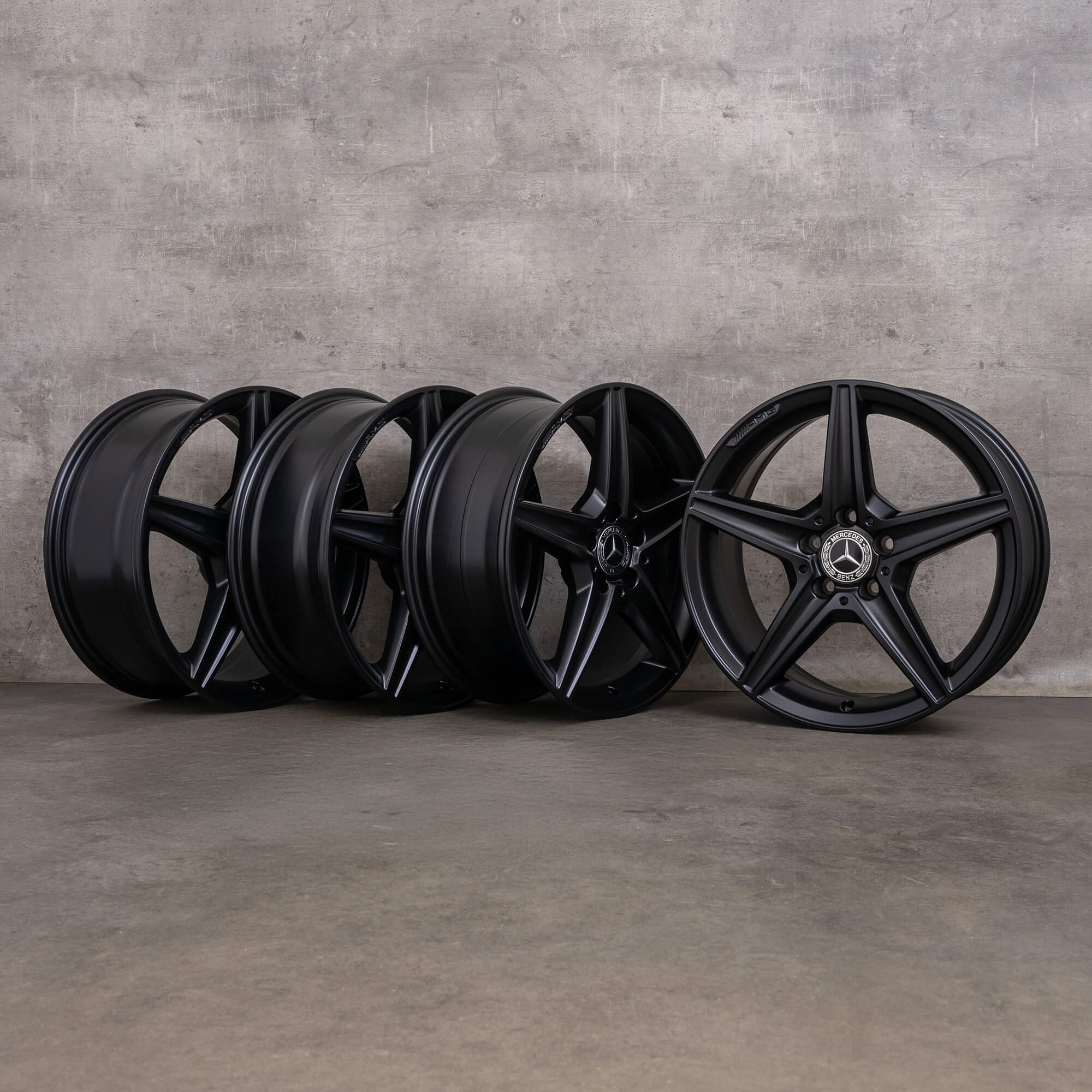 Llantas originales Mercedes Benz Clase C AMG 18 pulgadas W205 S205 C205 A205 A2054011100 negro mate