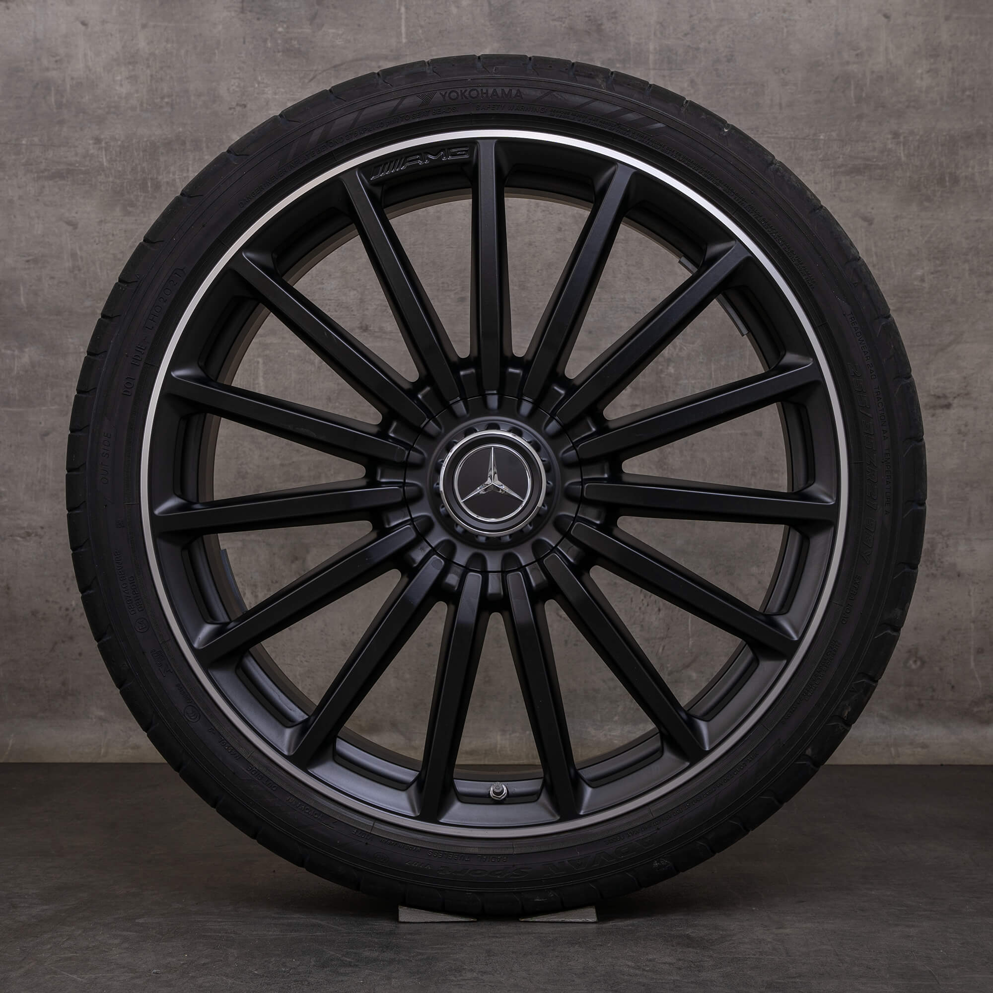 Oryginał Mercedes Benz GLA GLB 35 45 AMG felgi 21 cali X247 H247 koła letnie A2474012200 czarny mat polerowane NOWOŚĆ