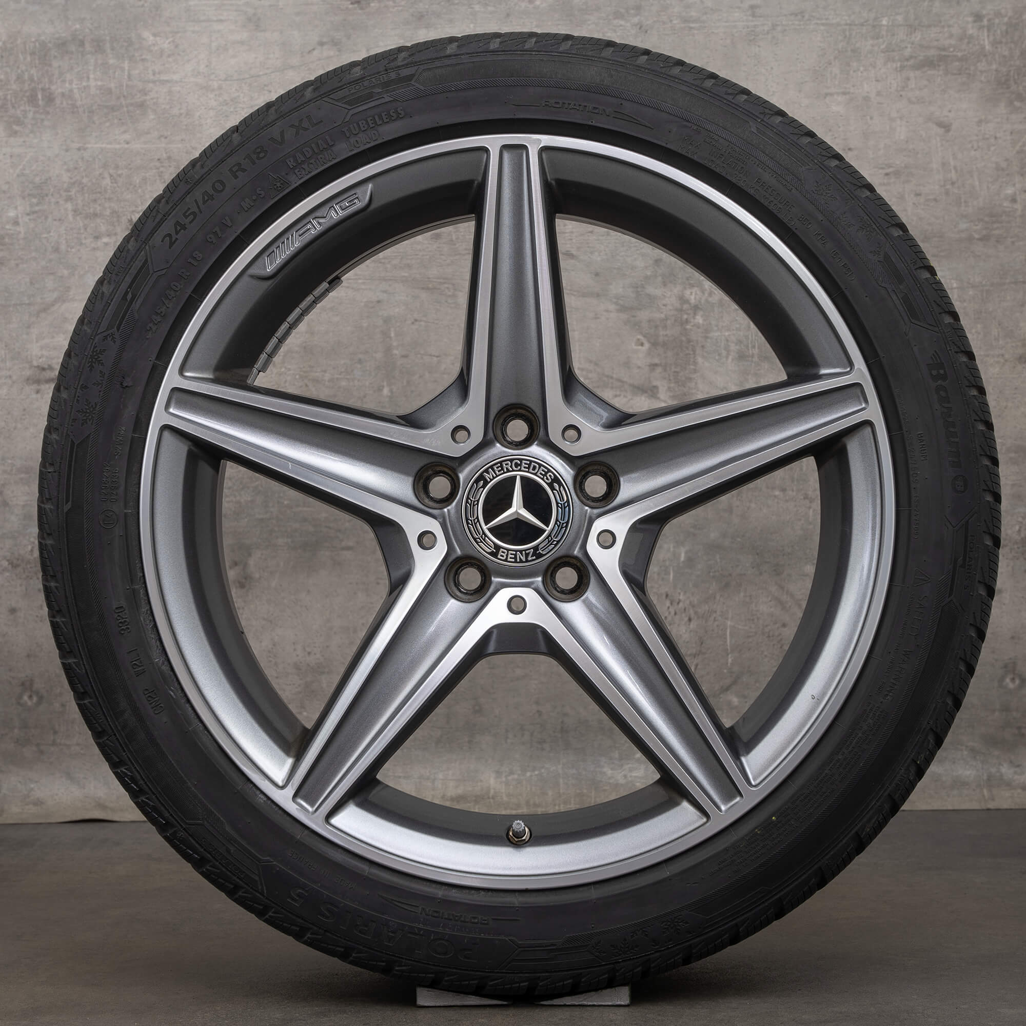 AMG 18 inç jantlar Mercedes Benz C-Class W205 C205 A205 S205 kış jantları