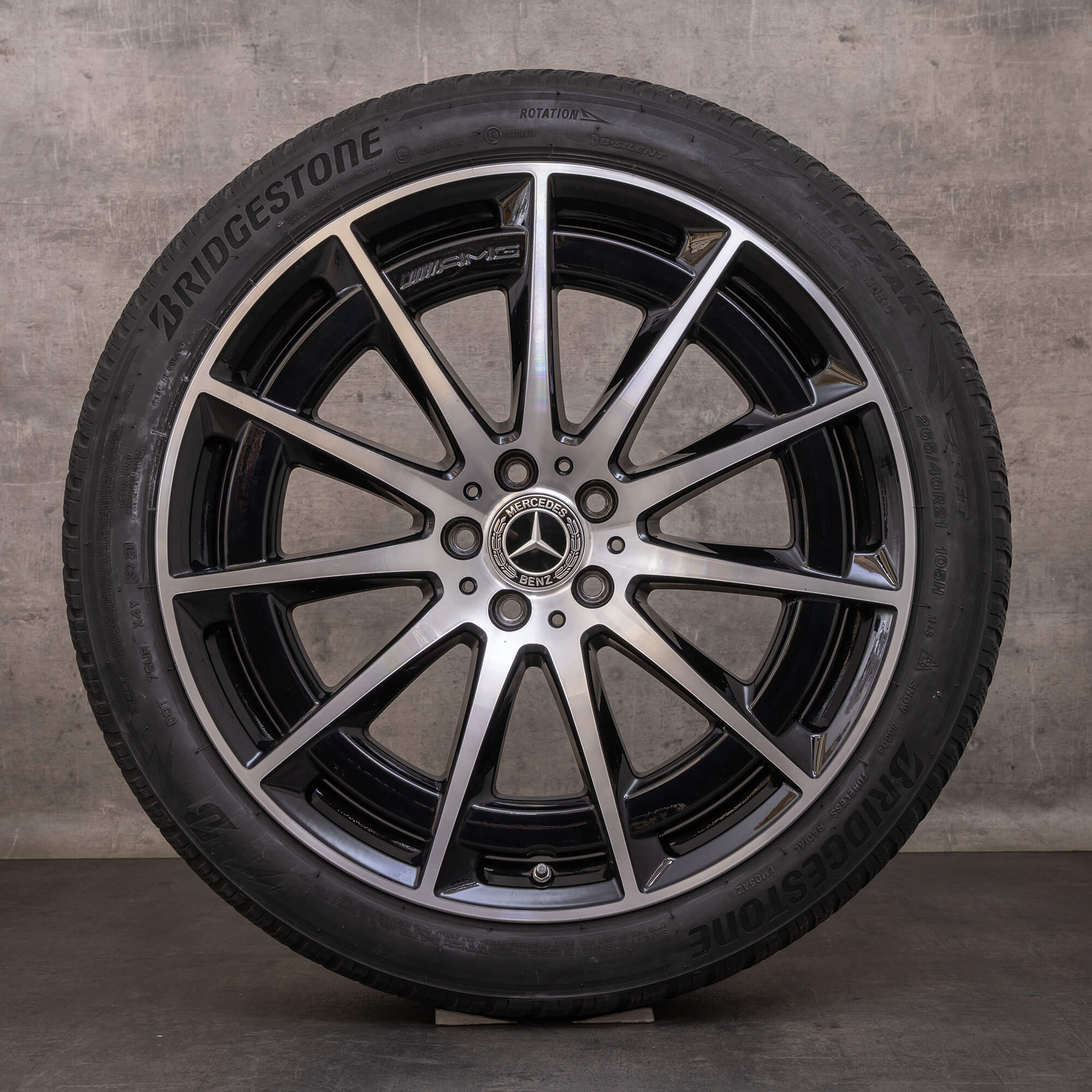 Alkuperäiset Mercedes Benz EQS & 53 AMG talvirenkaat 21 tuuman 4Matic V297 vanteet A2974011400 musta kiillotettu