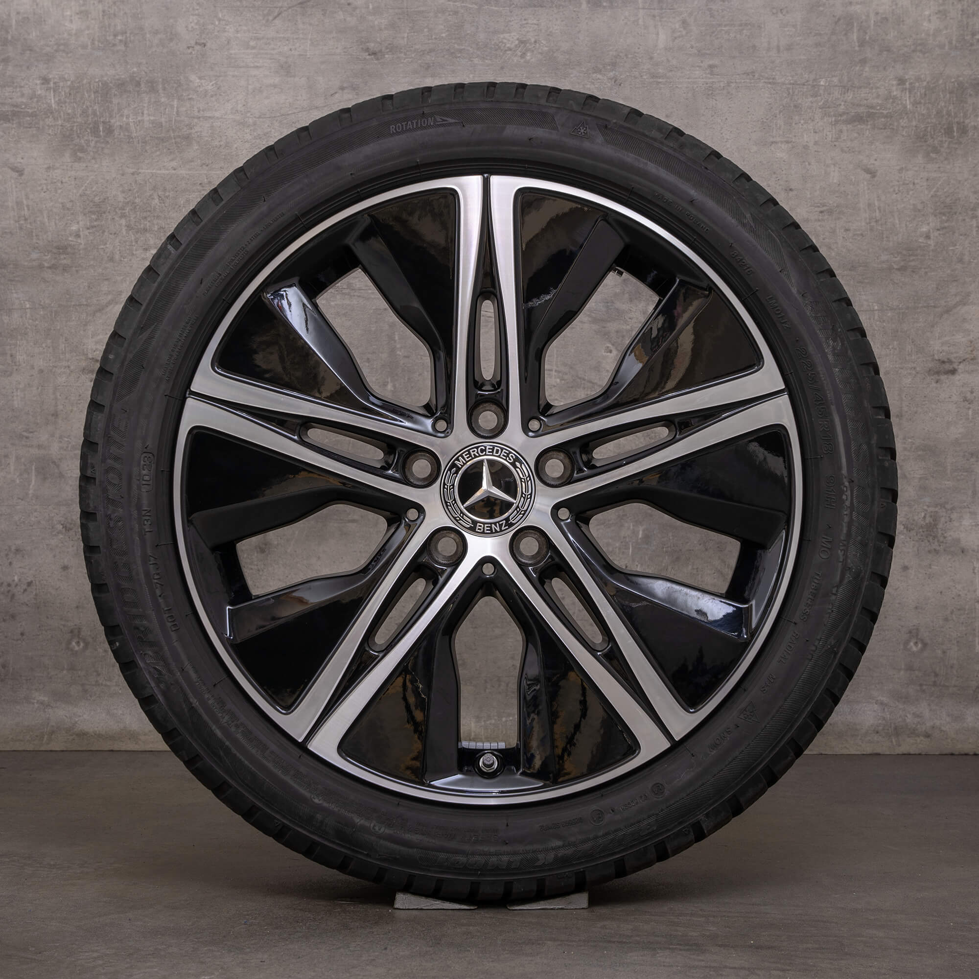 Original Mercedes Benz A B Class CLA roues d'hiver 18 pouces W177 V177 W247 C118 X118 jantes A1774010500 noir brillant