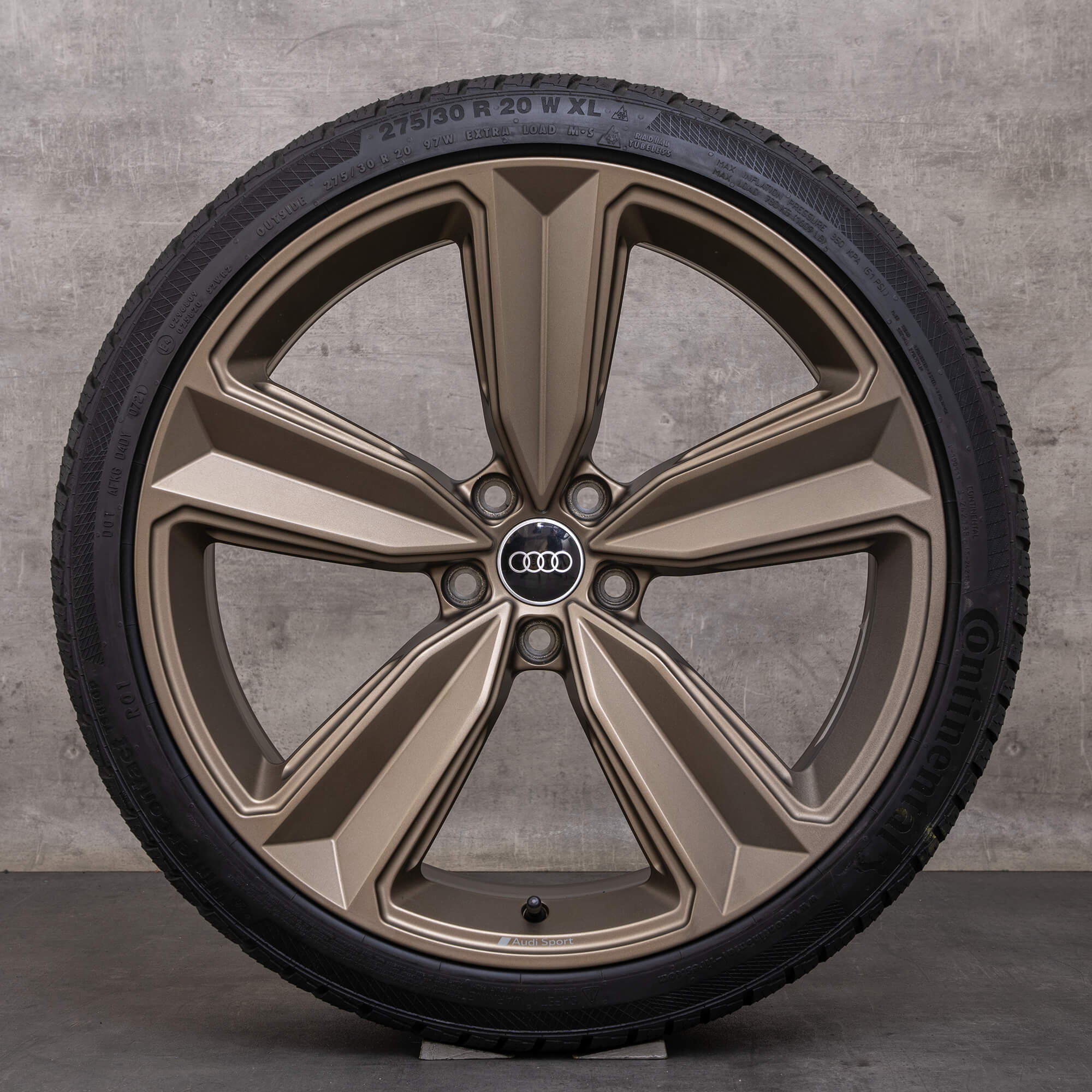 Originale Audi RS4 RS5 vinterhjul 20 tommer B9 F5 fælge Peak 8W0601025F guld bronze