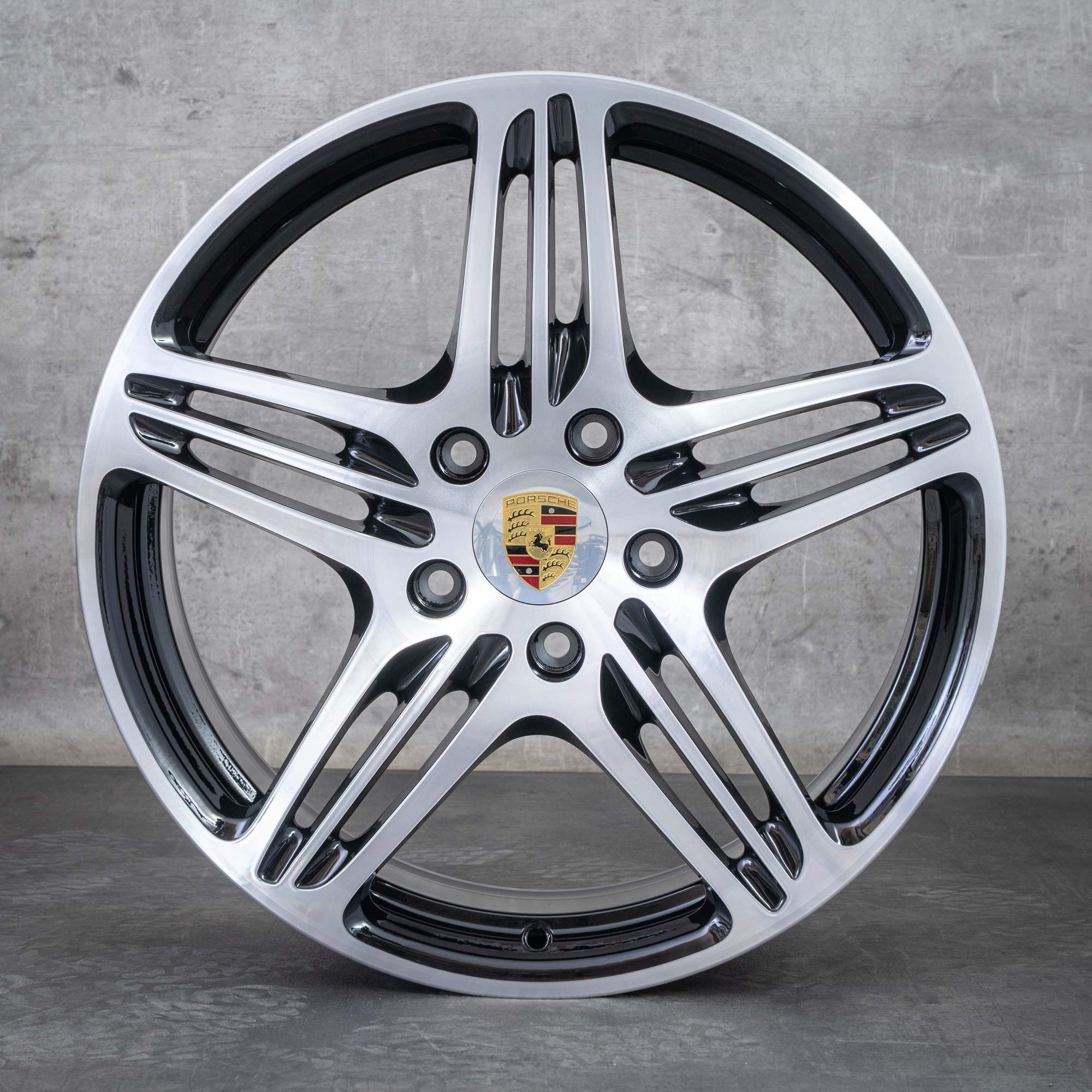 Jantes originais Porsche 997 de 19 polegadas Turbo & S 99736215605 99736216202 preto polido NOVO
