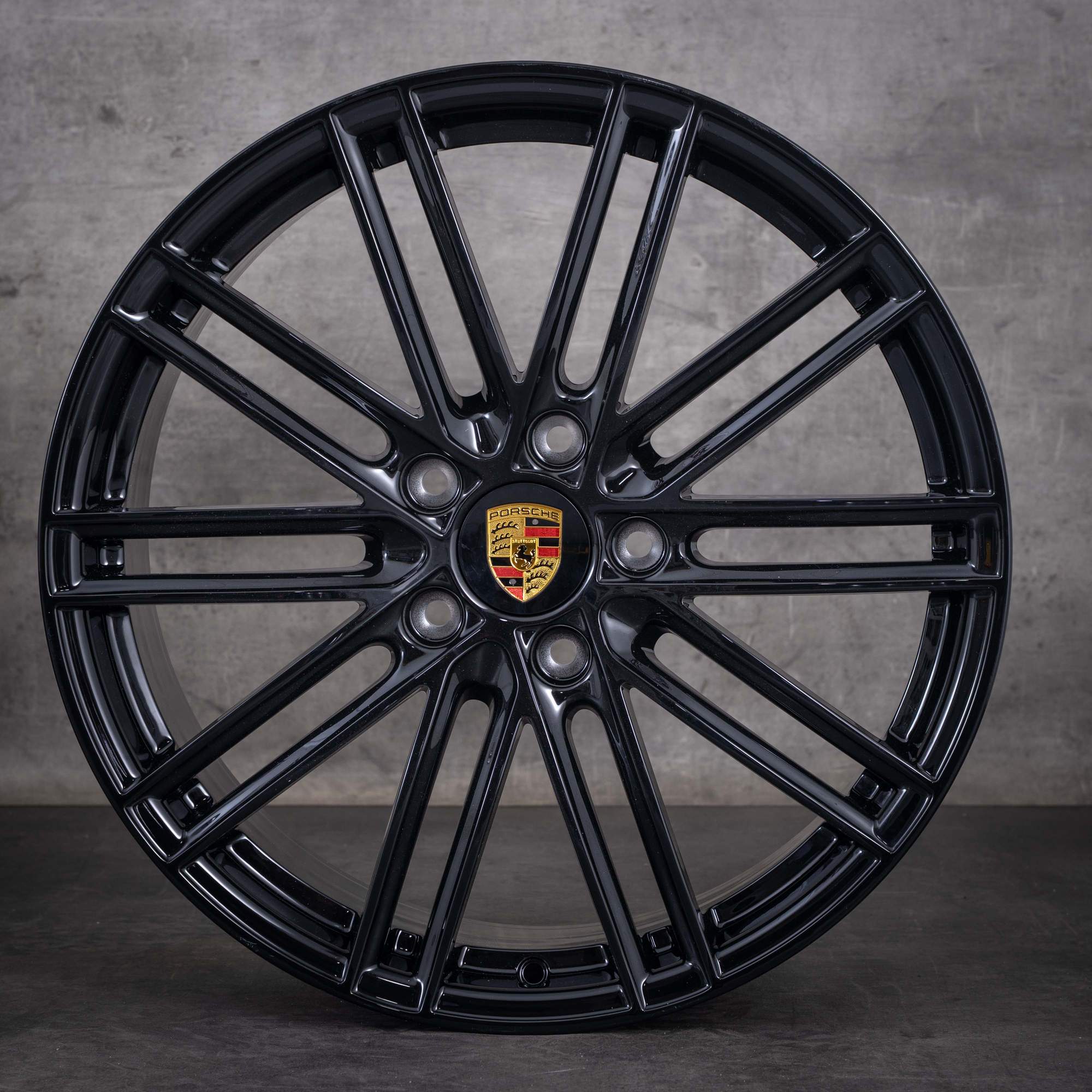 Jante originale Porsche Boxster Cayman 718 de 20 de inci model 982 Styling 911 Turbo coduri 982601025F și 982601025AF jante din aluminiu negru lucios NOI