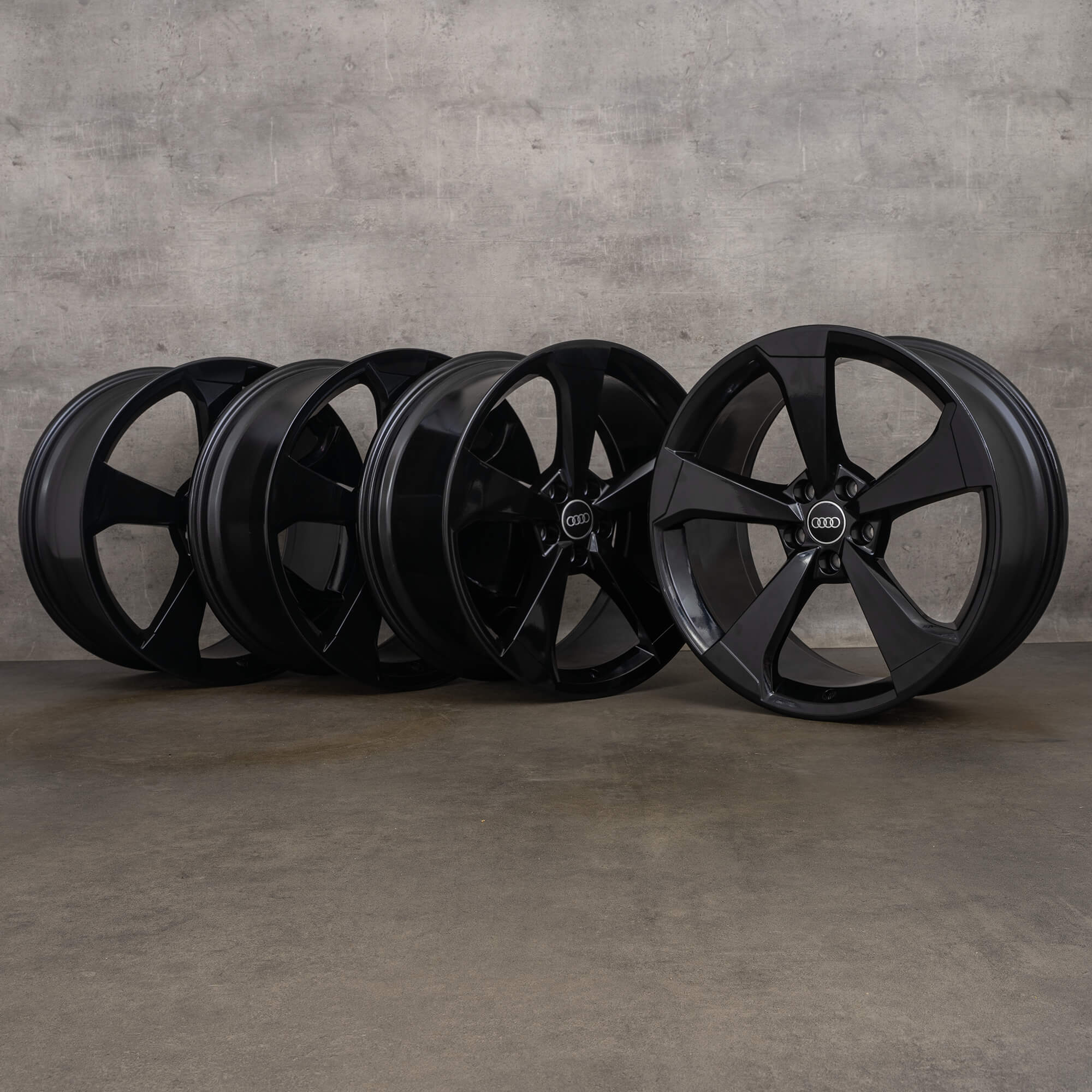 Original Audi A5 S5 F5 8W B9 20 Zoll Felgen 8W0601025CF Rotor schwarz hochglanz