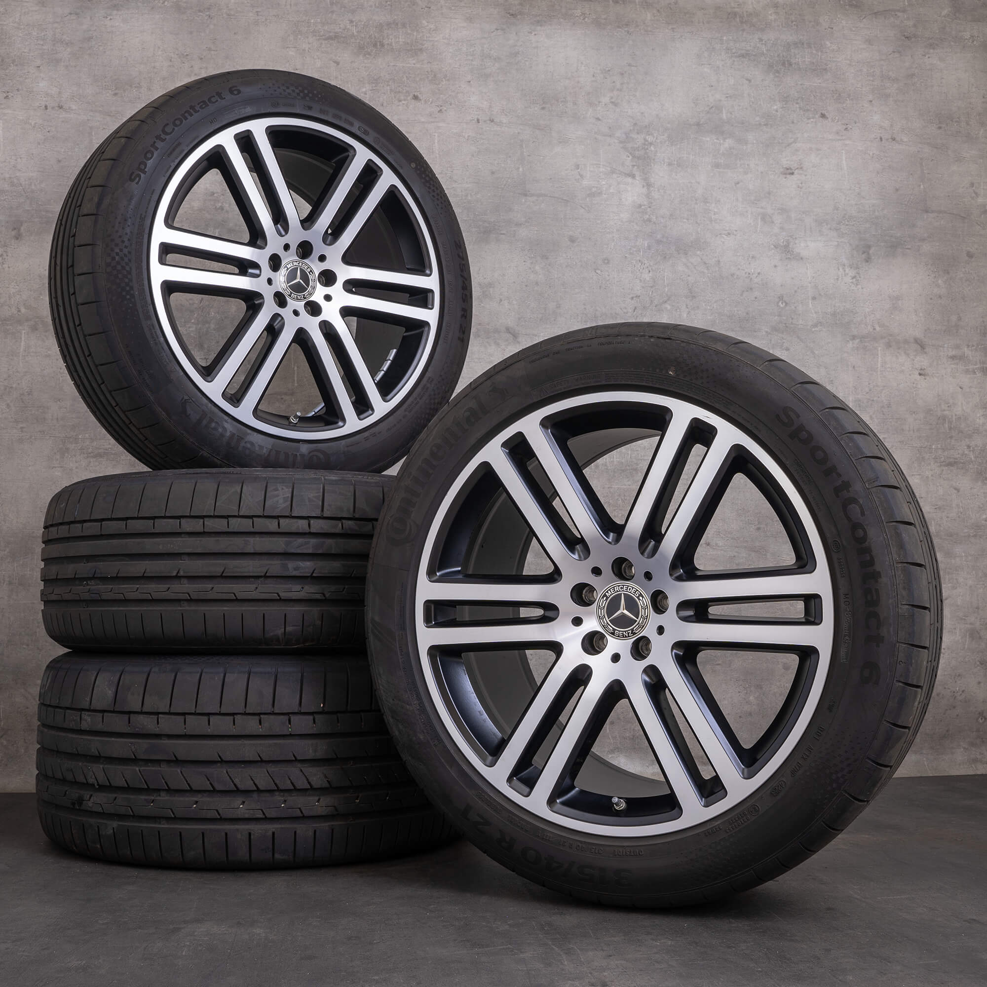 Originele Mercedes Benz GLE velgen 21 inch SUV V167 W167 zomerwielen A1674012600 A1674012800 zwart mat glanzend gedraaid