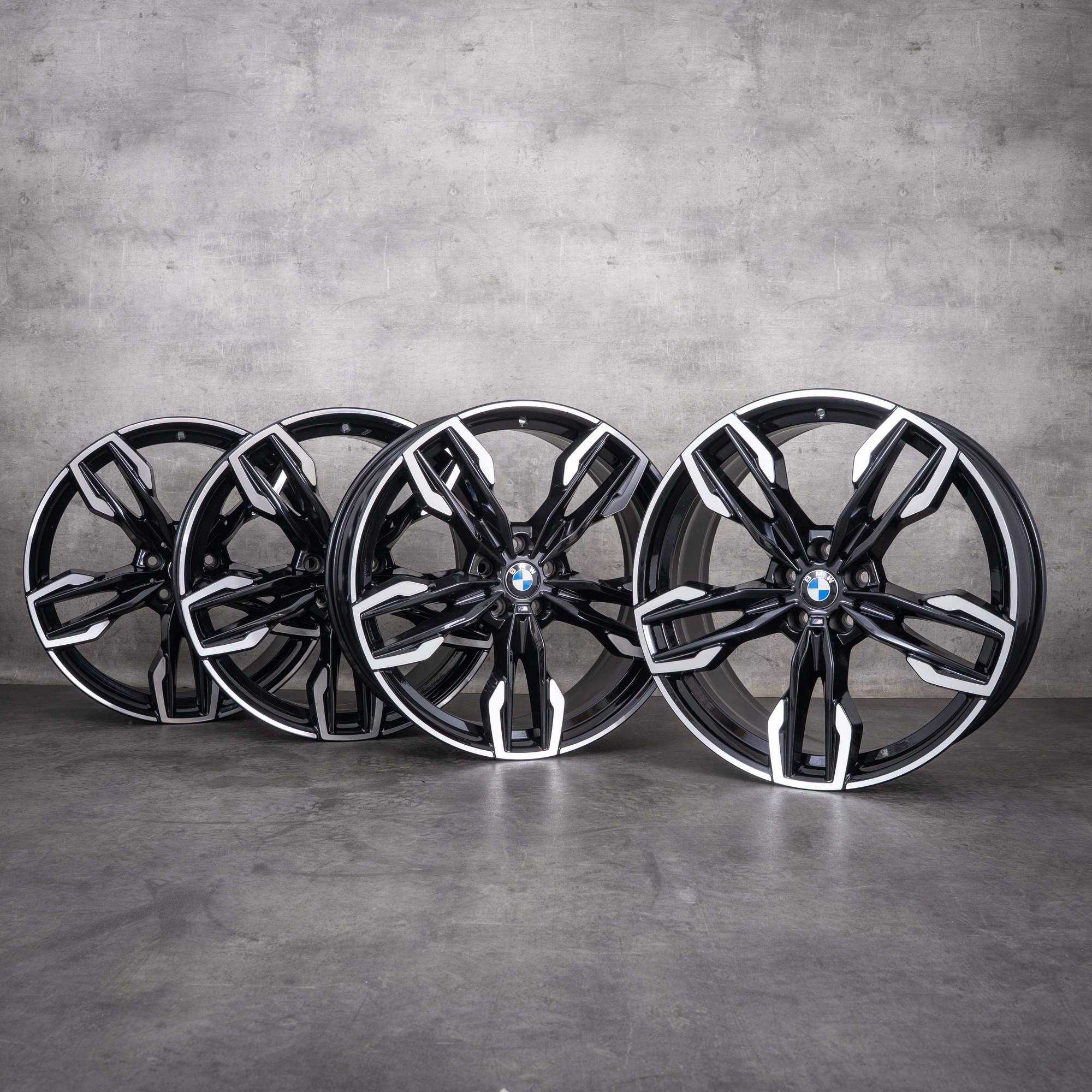 Oryginalne felgi BMW X3 X4 21 cali G01 G02 w stylu 718 M 7916272 7916273 czarne w stylu diamond cut