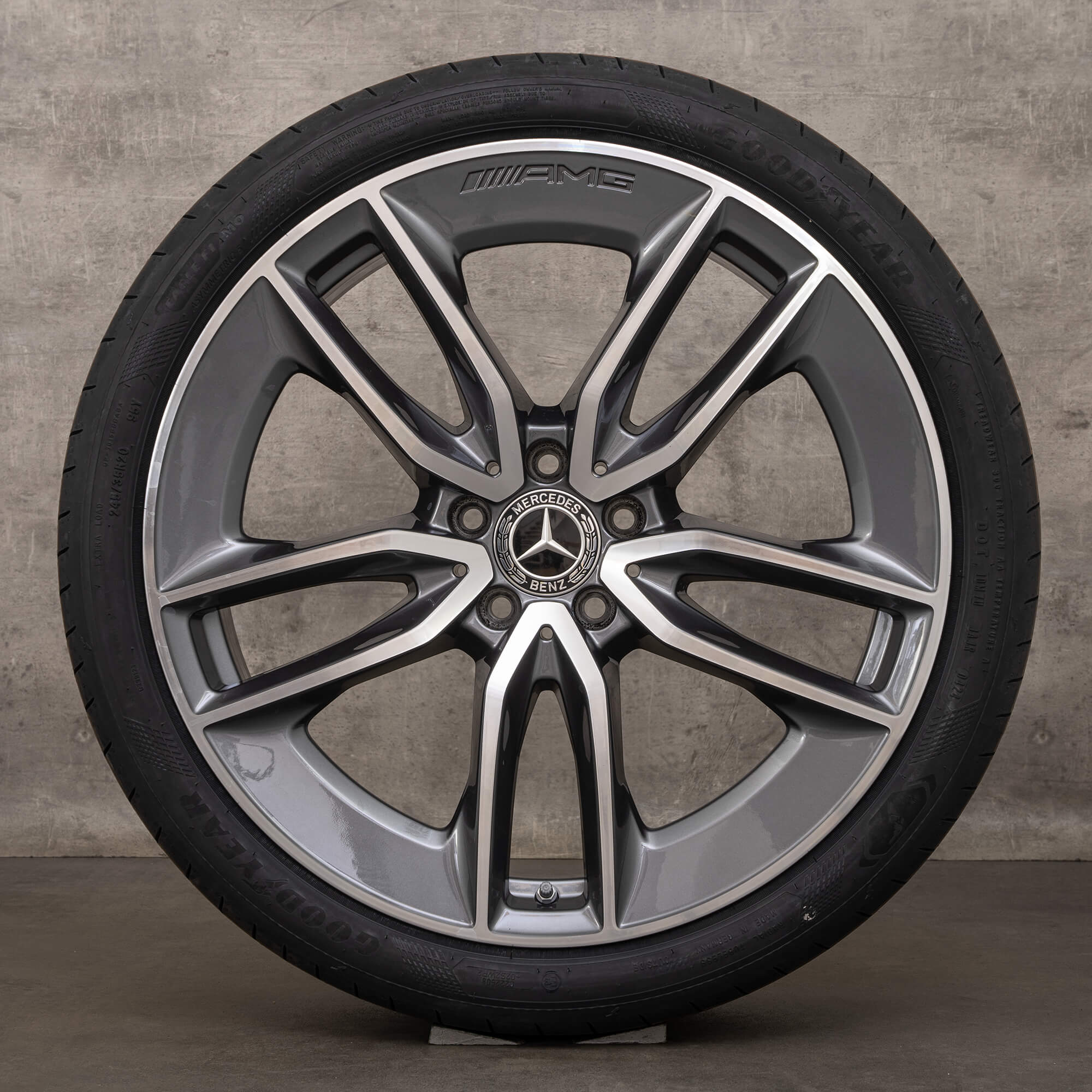 Orijinal AMG Mercedes E-Serisi E43 E53 jantlar 20 inç W213 S213 A238 C238 yaz lastikleri A2134014900 A2134015000 himalaya gri parlak döndü YENİ