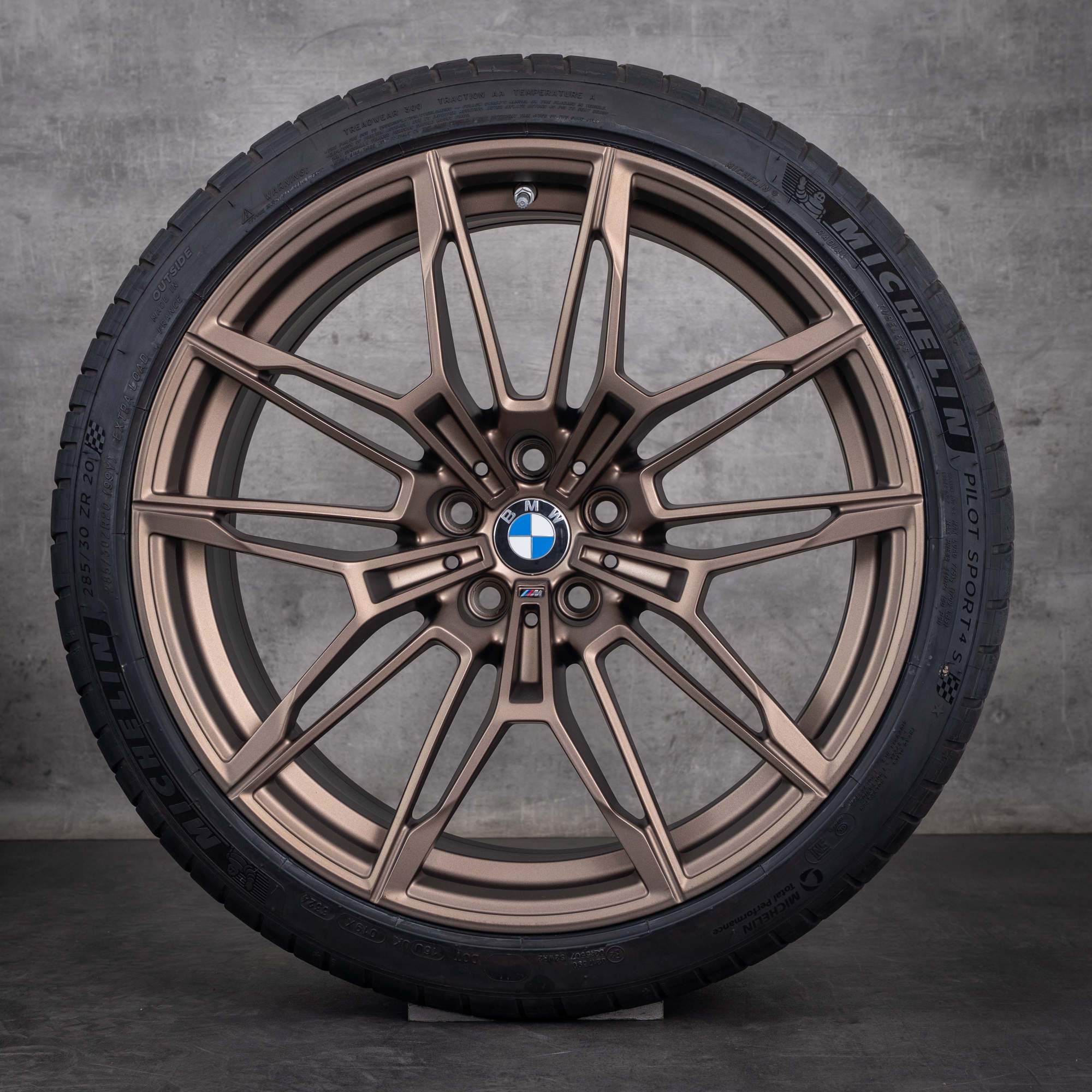 Originale BMW M3 M4-felger 19 20 tommer G80 G82 G83 Sommerhjul 8093832 8093833 Styling 825 matt bronse
