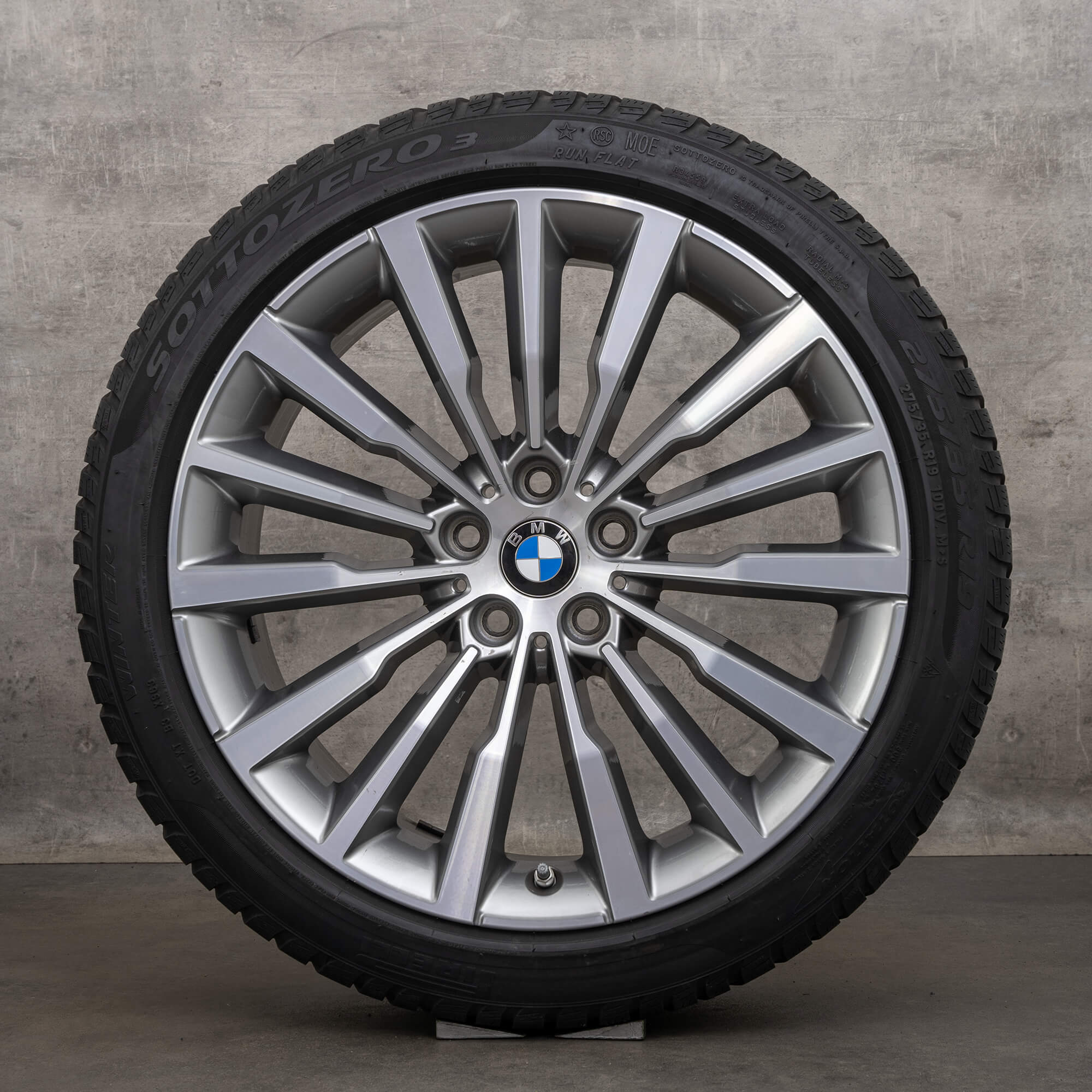 Originale BMW 8-serie vinterhjul 19 tommer G14 G15 G16 fælge styling 731 6884206 6884207 jerngrå frontpolering