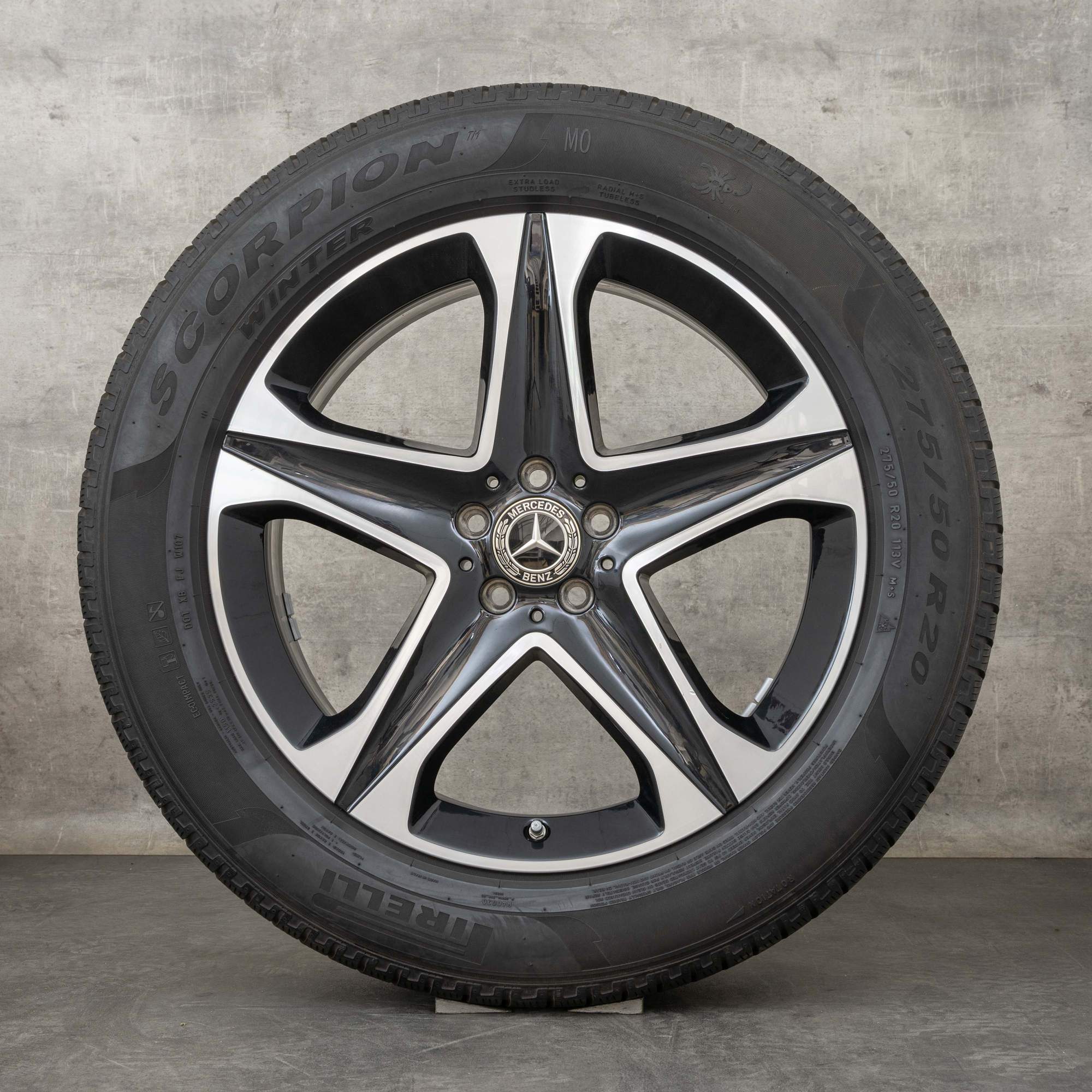 Oryginalne koła zimowe Mercedes Benz GLE 20 cali X167 C167 Felgi A1674012200 A1674012300 czarne polerowane
