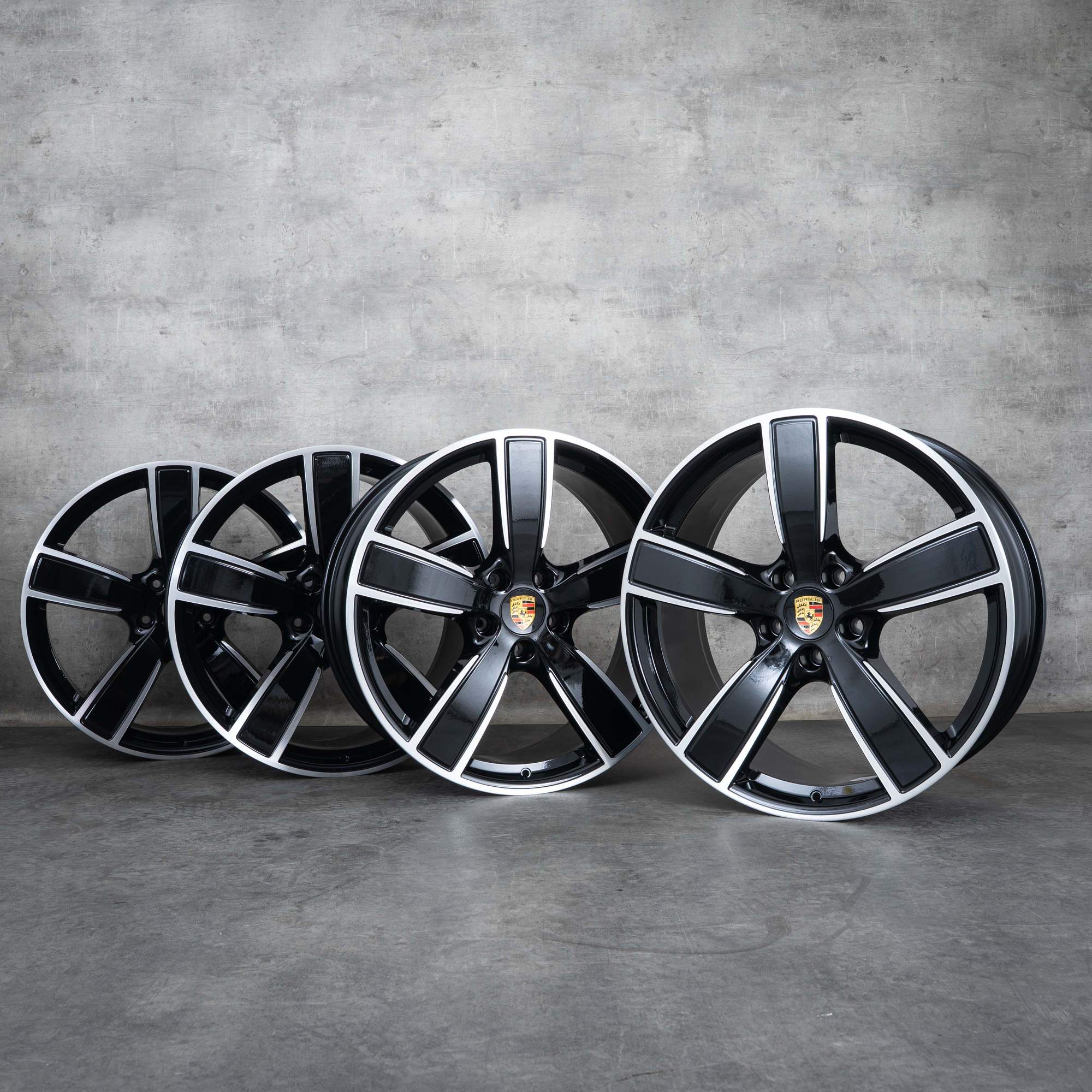 Alkuperäiset Porsche Cayenne Coupe 9YA vanteet 22 tuuman 9Y0601025AP 9Y3601025T musta Kiillotettu UUTUUS.