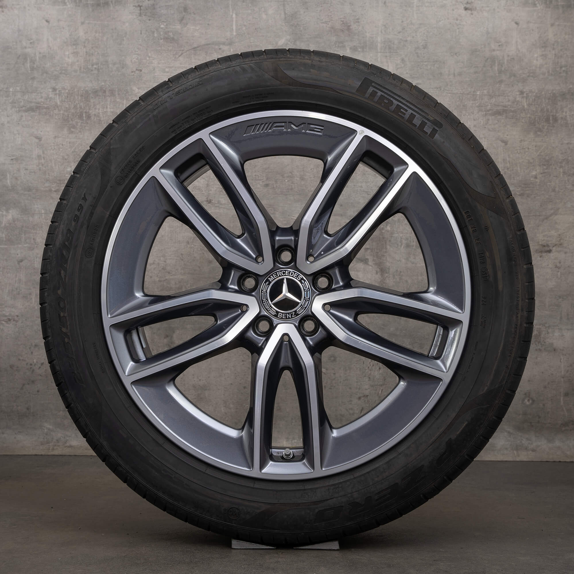Alkuperäiset Mercedes Benz GLA GLB 35 45 & S AMG vanteet 19 tuuman H247 X247 kesäpyörät A2474011800 himalajanharmaa kiillotettu