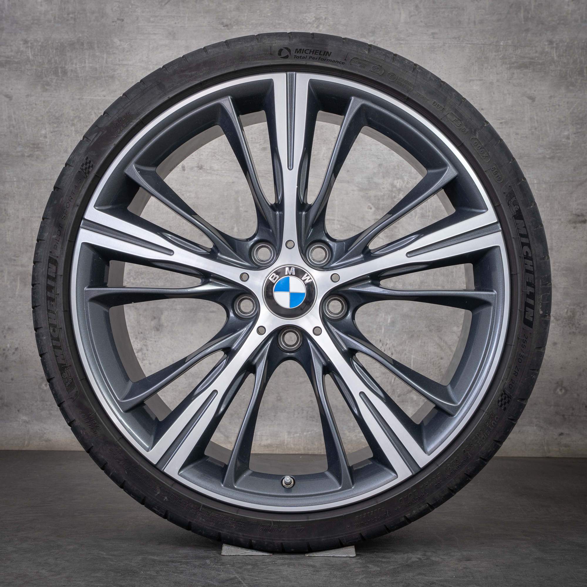 Original BMW 3er 4er Felgen 20 Zoll F30 F31 F32 F33 F36 Gran Coupe Sommerräder Styling 660 6872158 6872159 orbit grey glanzgedreht