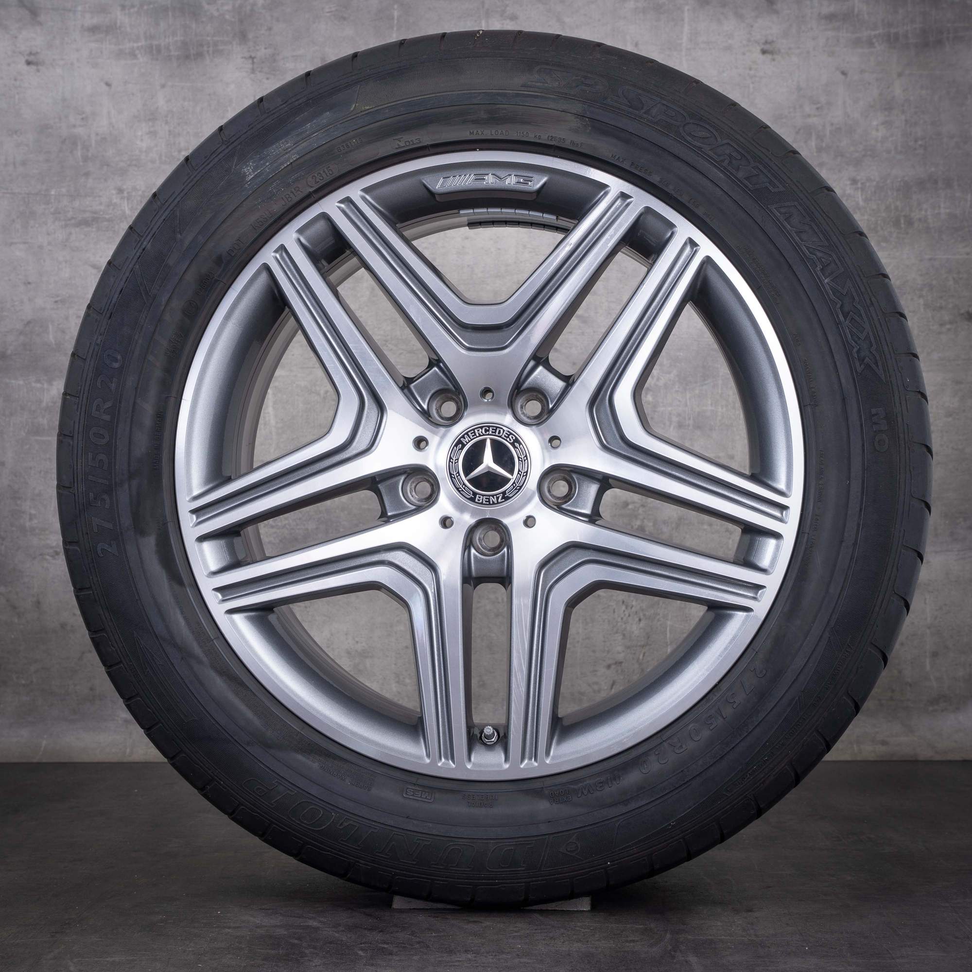 Alkuperäiset Mercedes-Benz G-sarjan G63 G65 AMG -vanteet 20 tuumaa W463 kesärenkaat A4634013002 himalaya grey diamond cut