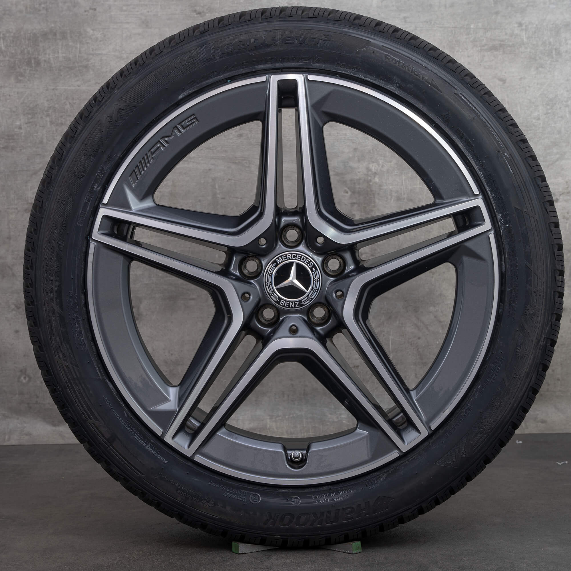 Orijinal Mercedes Benz GLC & 43 AMG kış jant lastik 19 inç C253 jantlar A2534015300 A2534015400 himalaya gri parlak tornalanmış