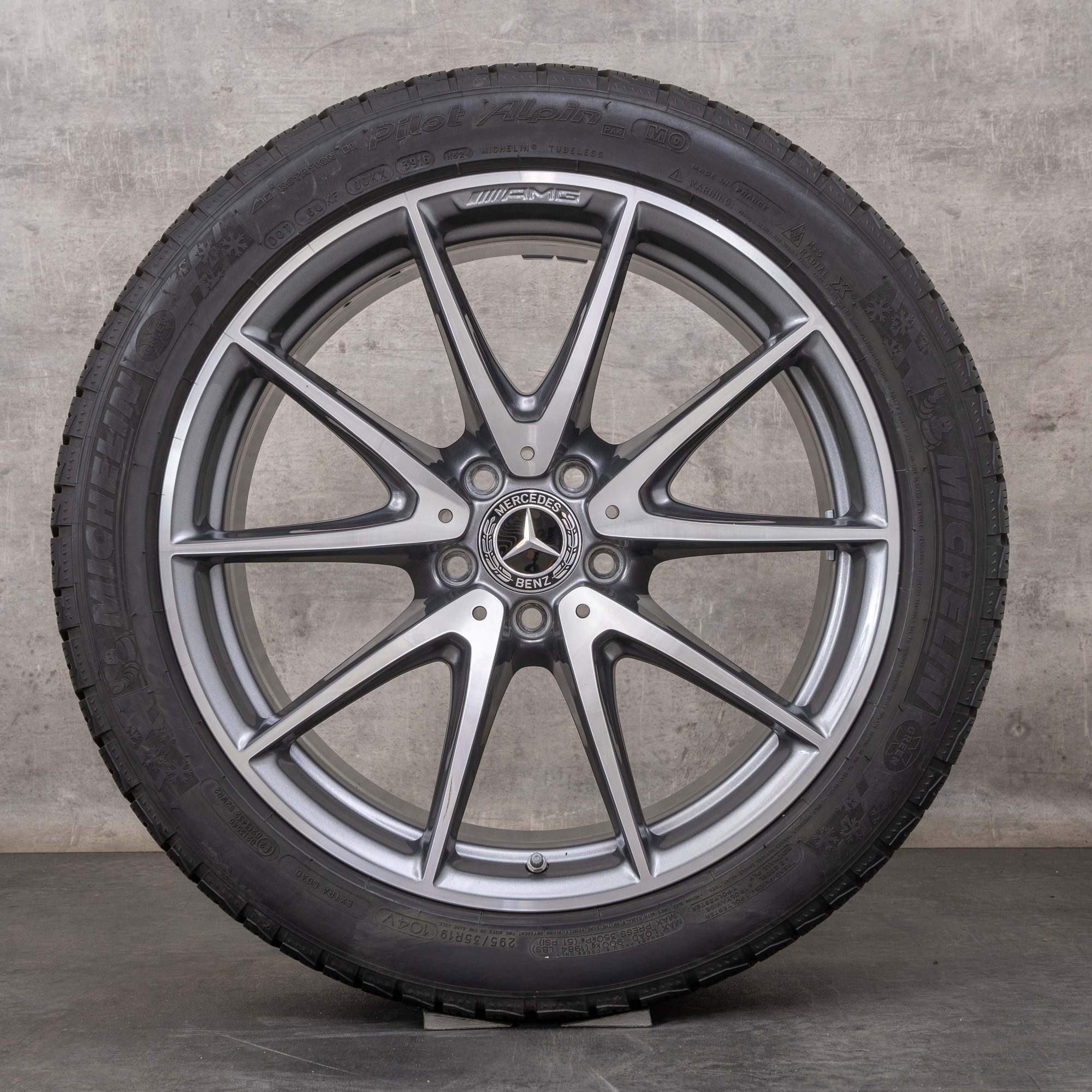 OEM Mercedes Benz E-Class E63 & S AMG winter wheels 19 inch W213 S213 Rim A2134012600 A2134012700 himalaya grey polisched